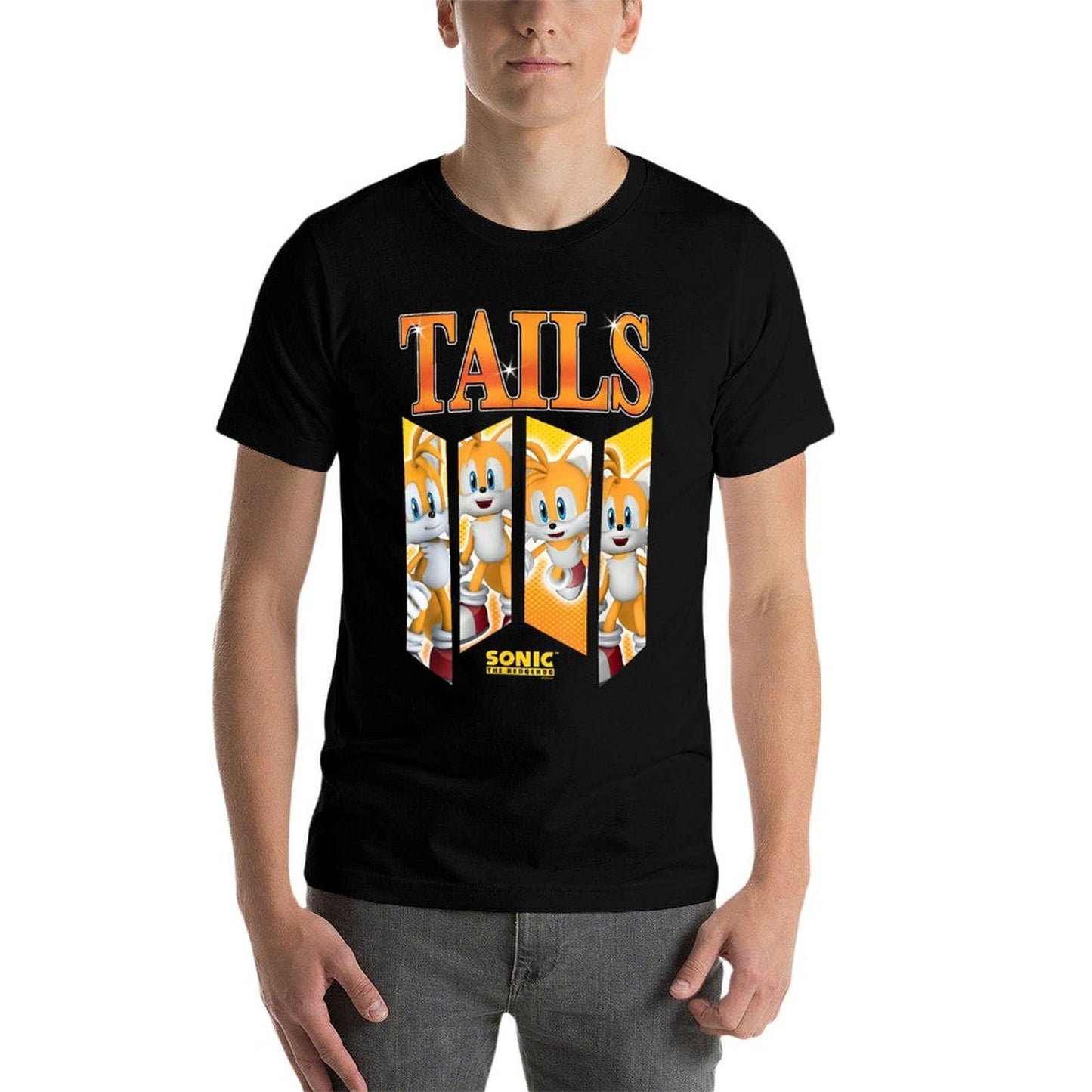 Sonic The Hedgehog Tails Speed & Shine Panels  Breathable T-Shirt