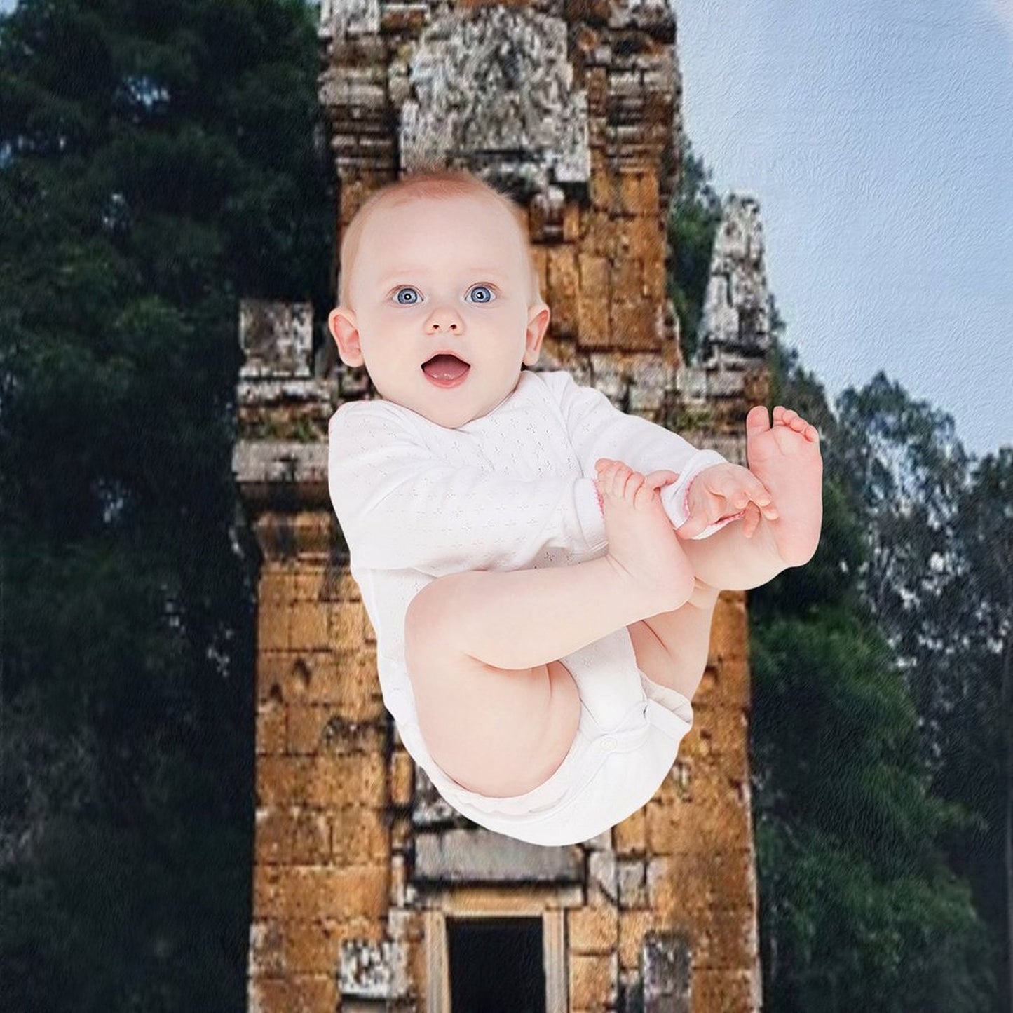 Cambodia Ankor Wat Temple, Single Suor Prat Tower Versatility Throw Blanket