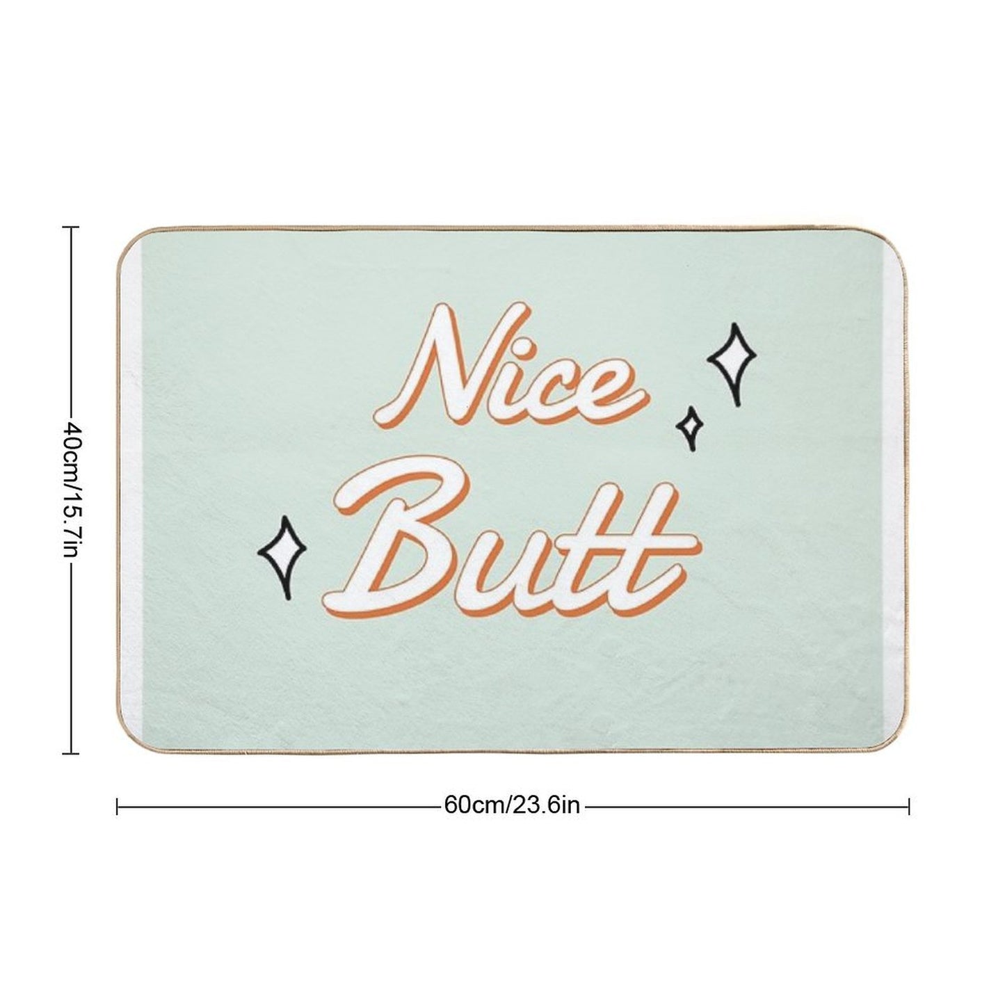 Nice Butt Bathroom Art Pet-Safe Bath Mat