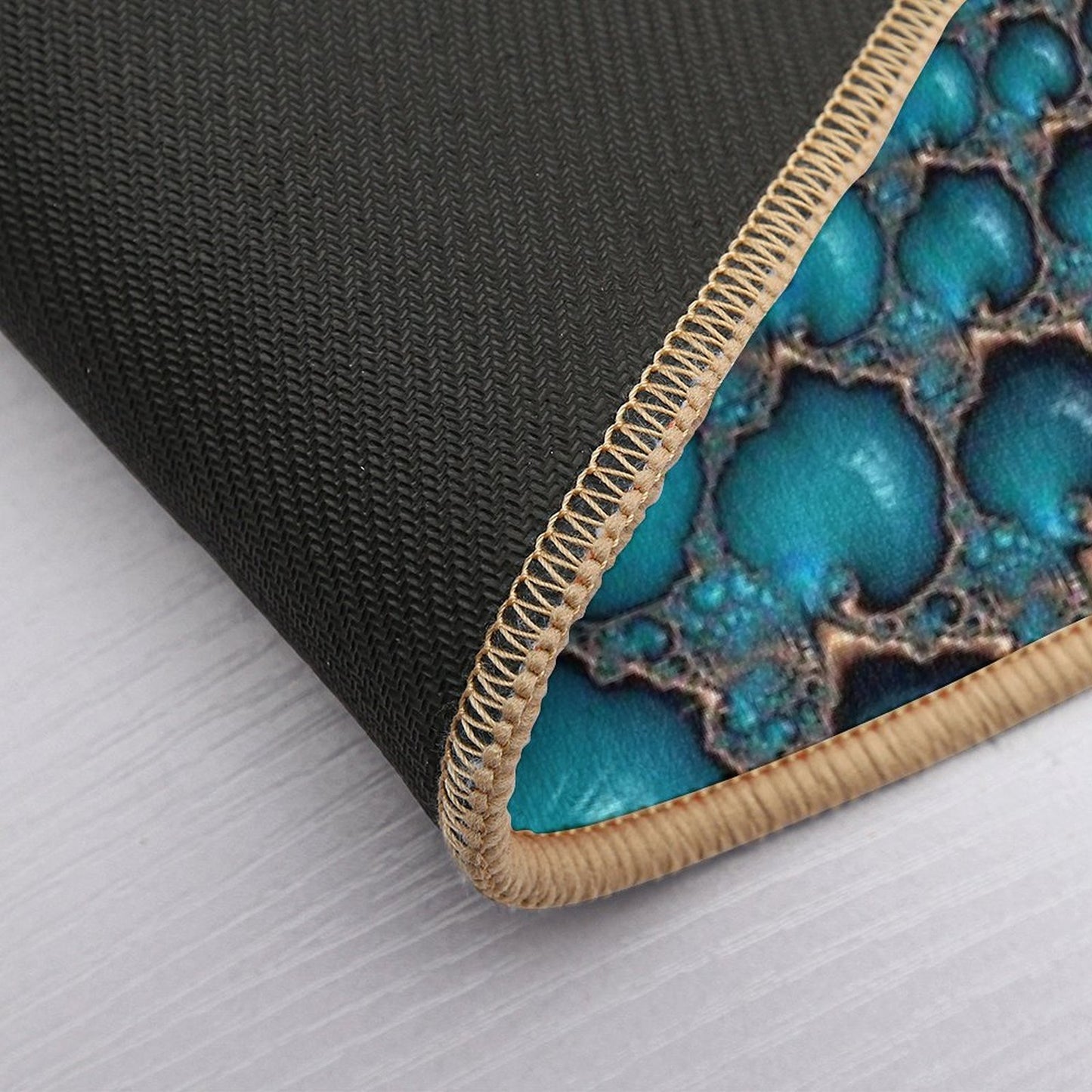 Teal Circles Dirt-Trapping Bath Mat