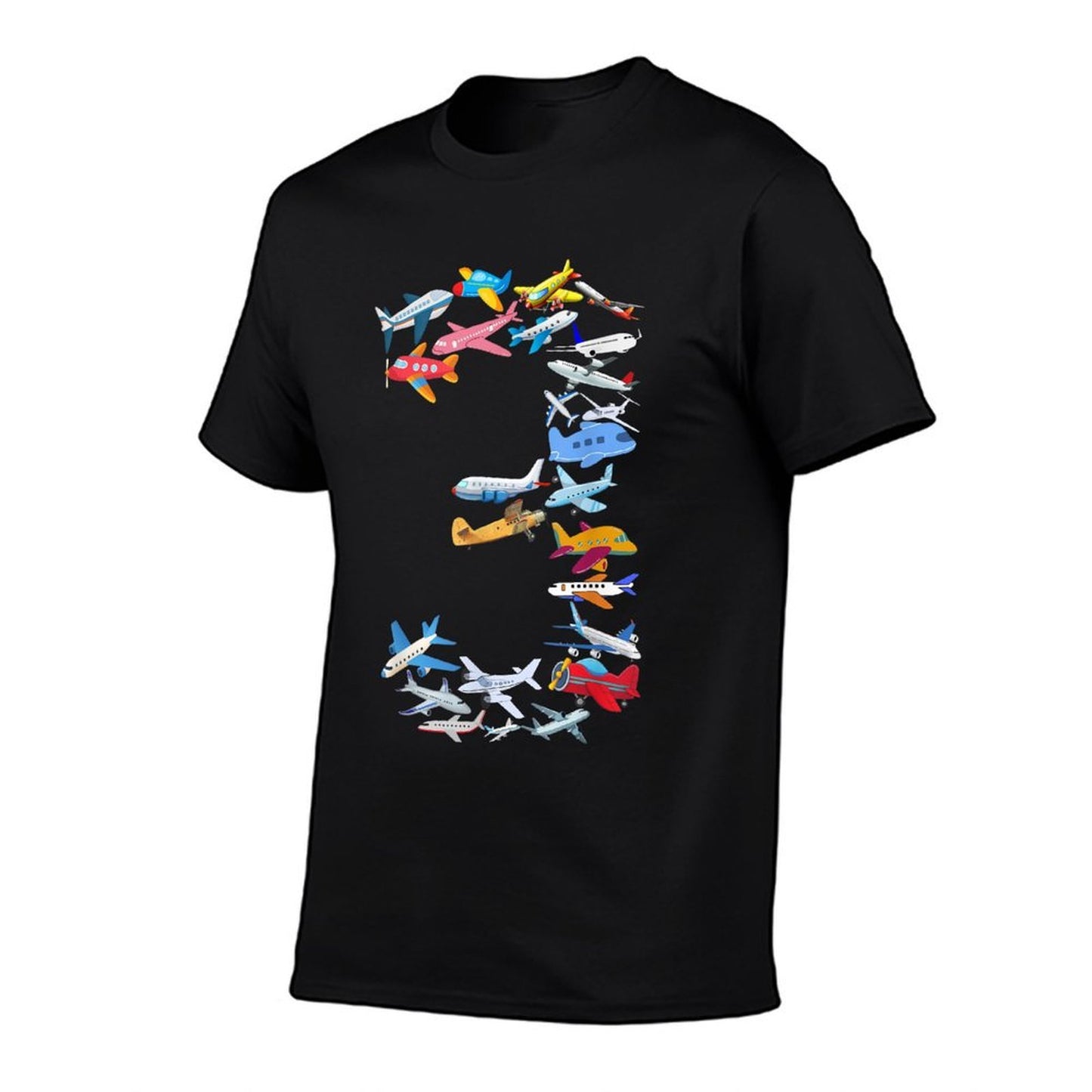 Boys Three 3rd Birthday Party Airplane For 3 Year Old Kids Easy-care T-Shirt