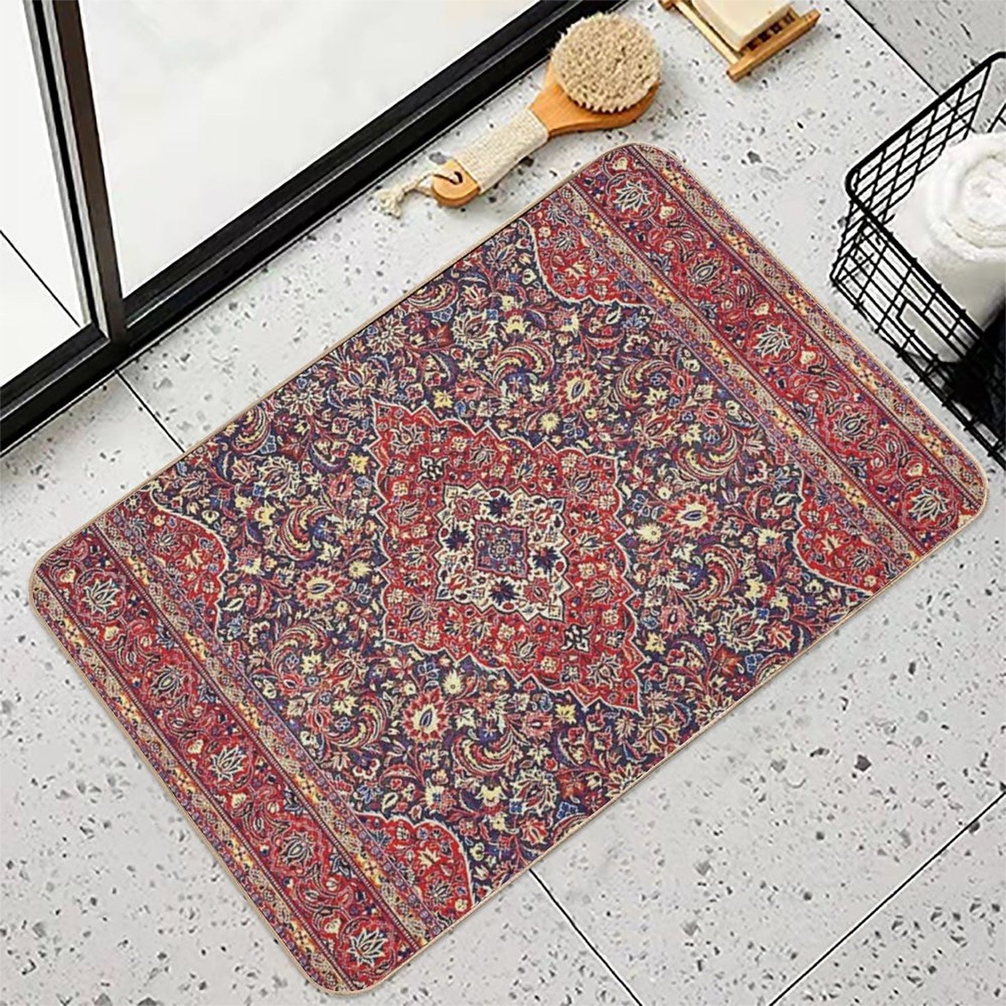 Northwest Persian Silk Carpet Print Non-Slip Bath Mat