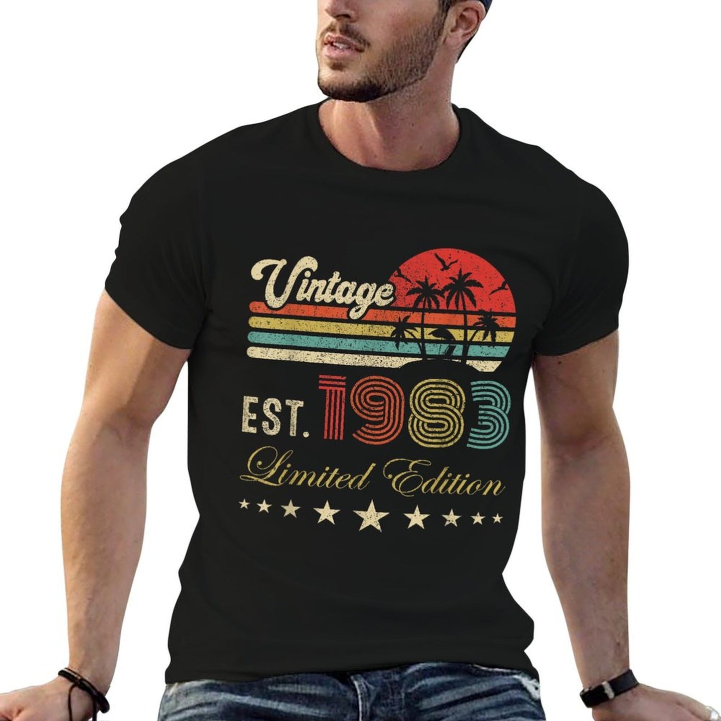 42nd Birthday Born 1983 Vintage Limited Edition 42 Birthday Heathered Texture T-Shirt