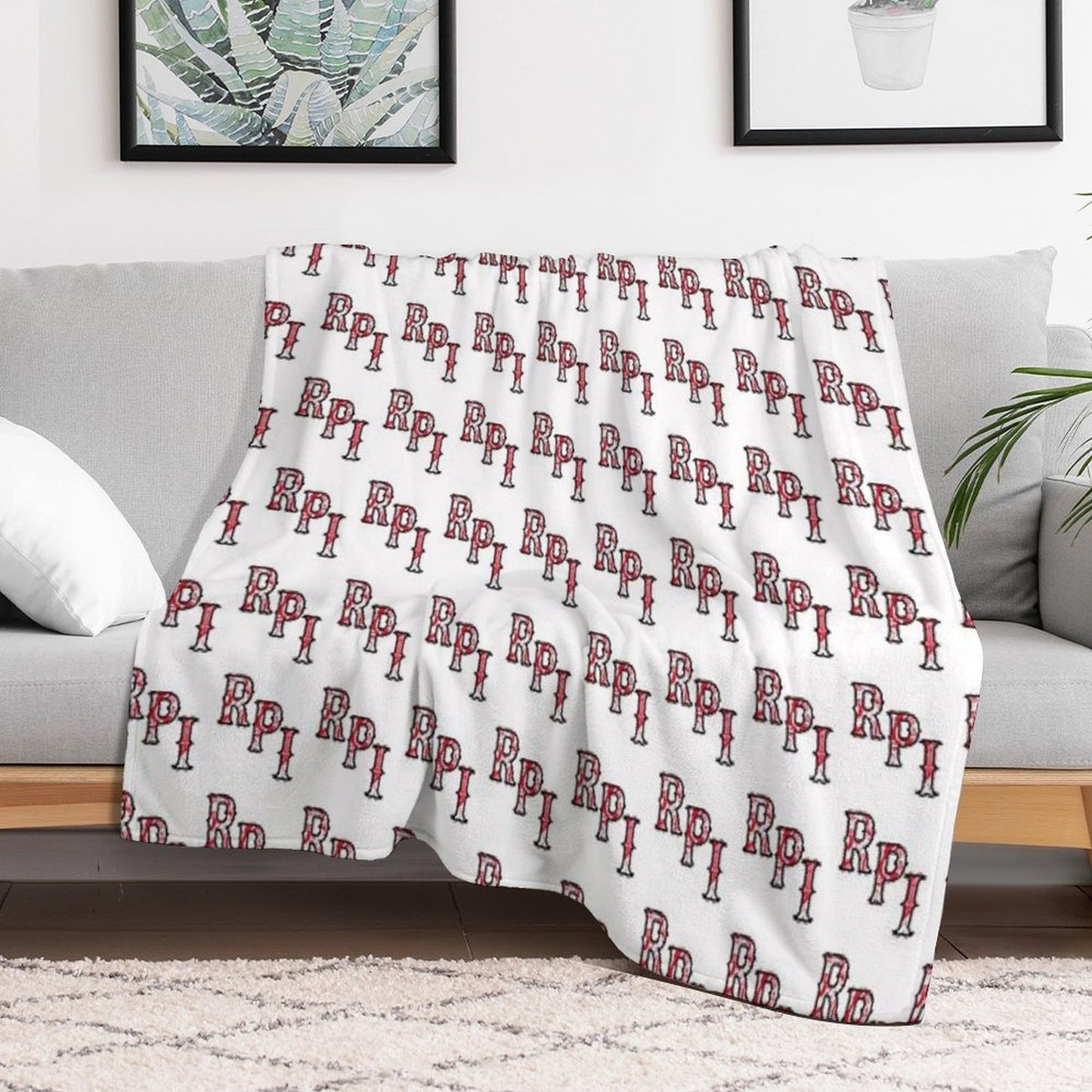 RPI Logo Travel-friendly Throw Blanket