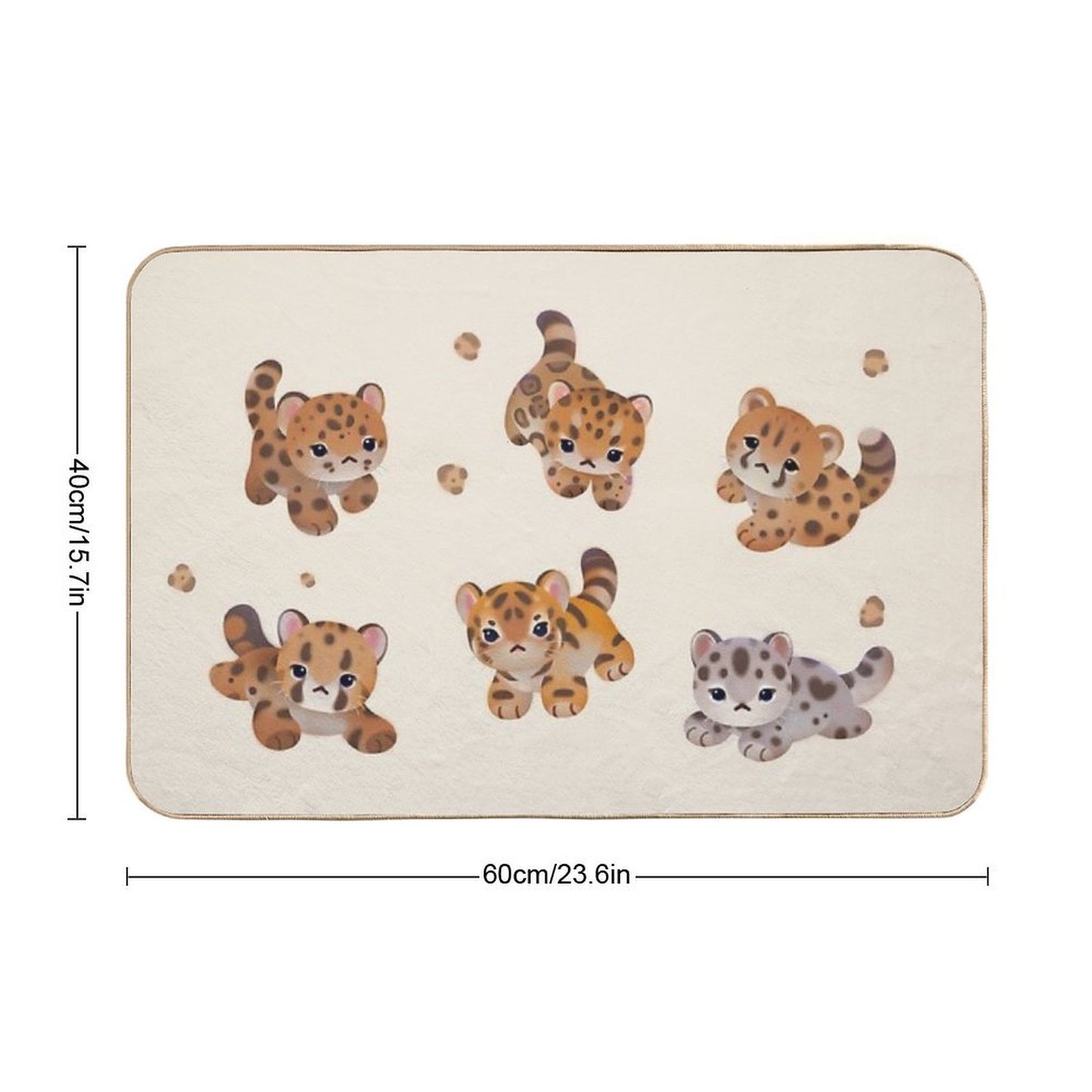 The Year of Big Cat Cubs - Beige Easy To Clean Bath Mat