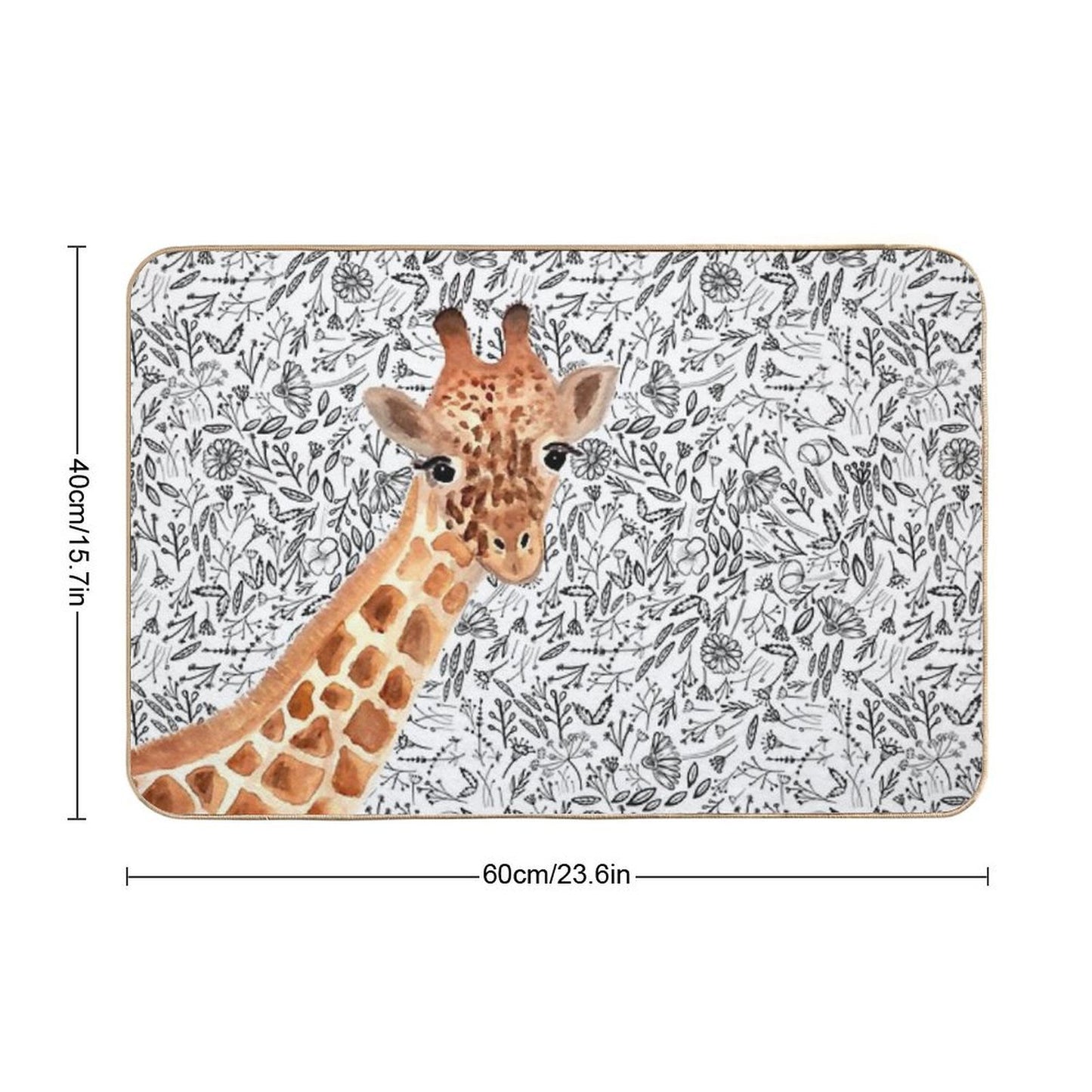 Watercolor Giraffe Versatile Bath Mat