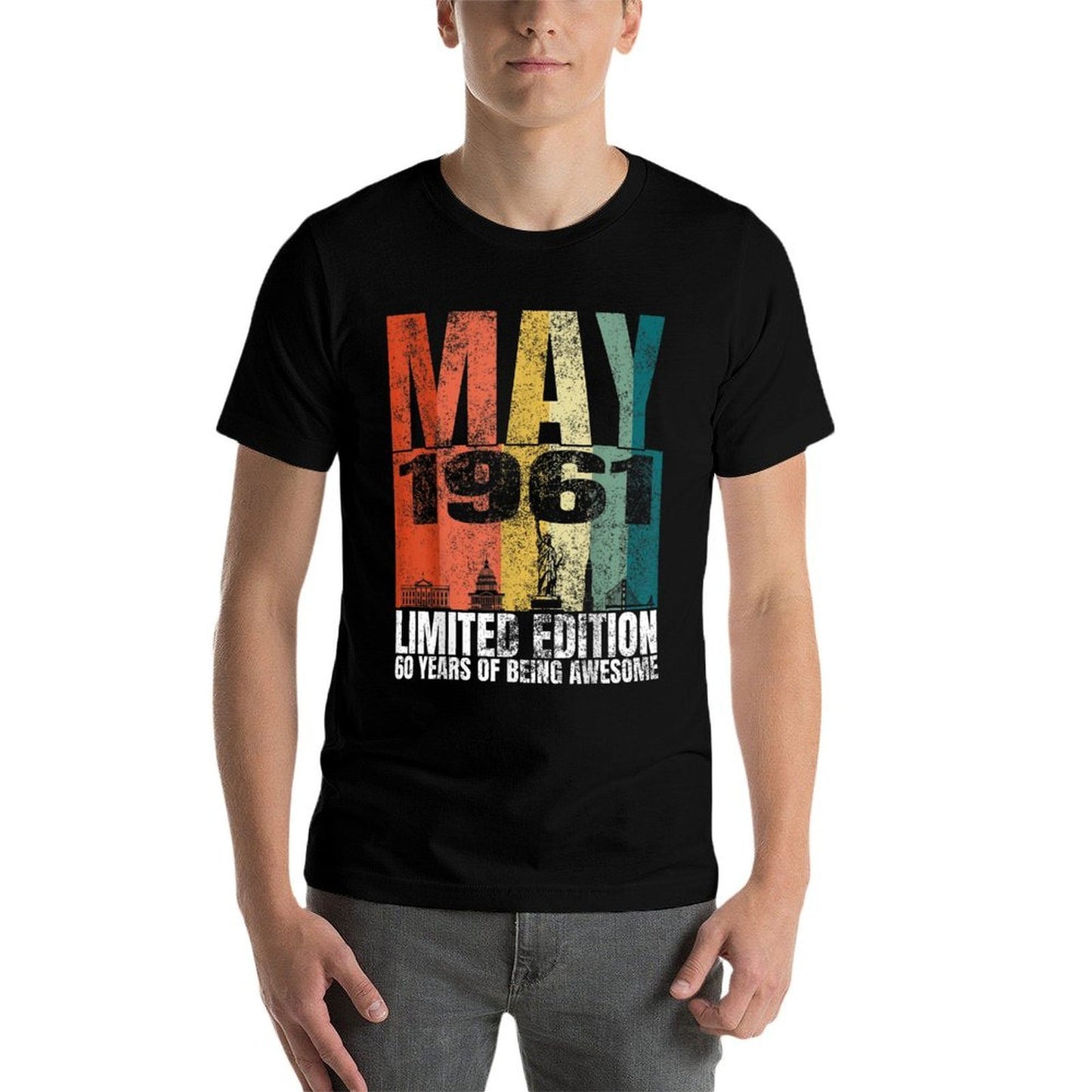 Vintage May 1961 Bday Costume 60 Years Old 60th Birthday Durable T-Shirt