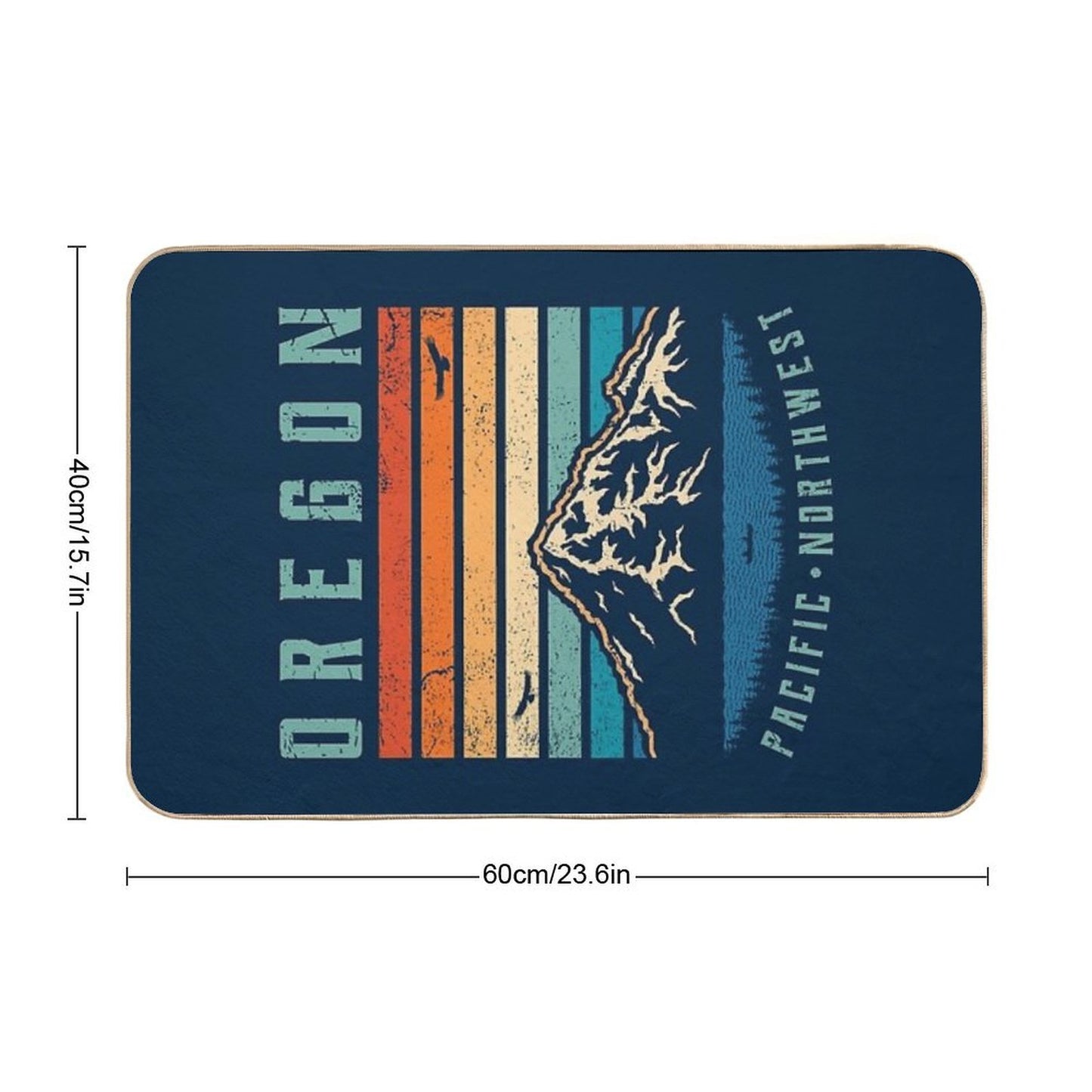 Oregon Retro Mountains Long-Lasting Bath Mat