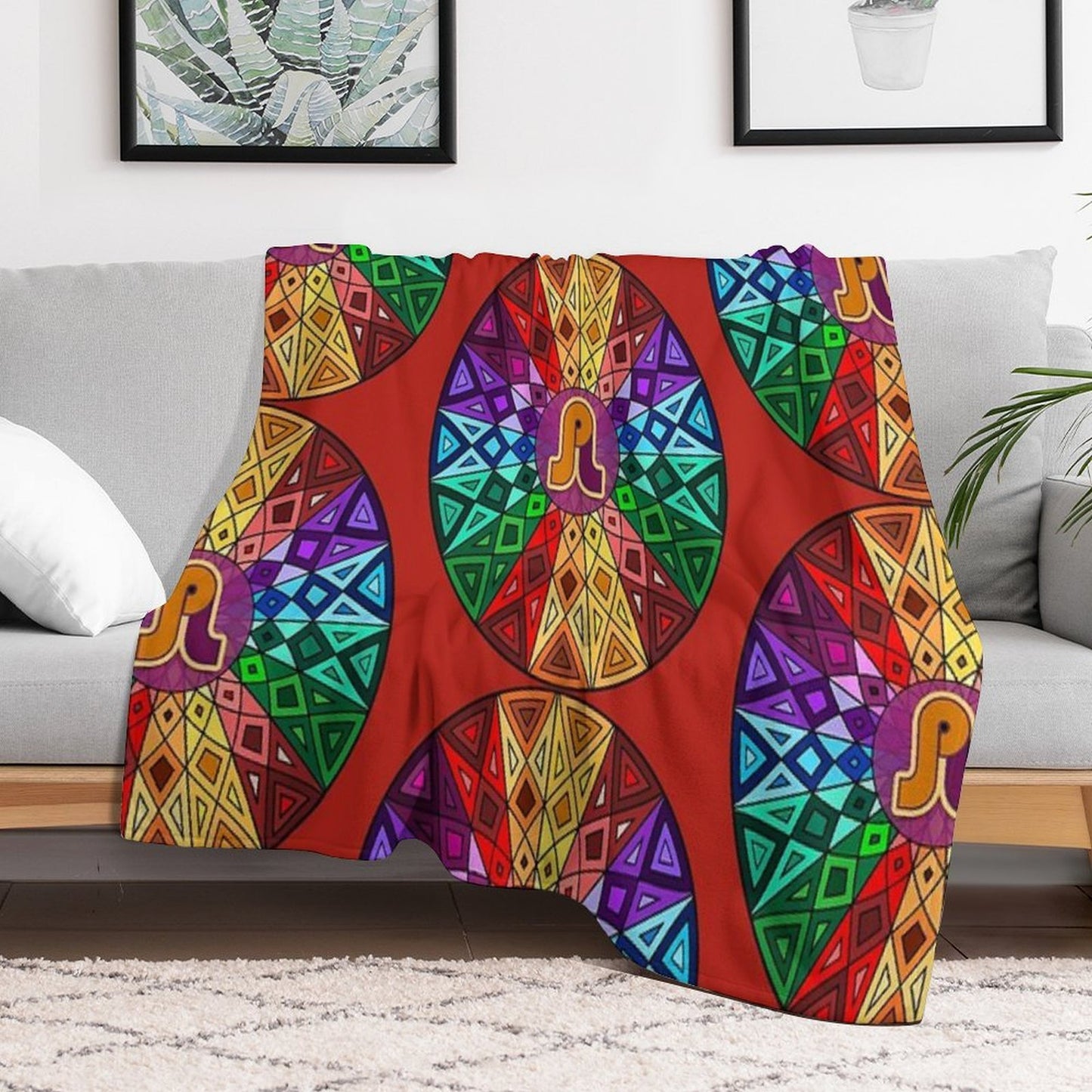 Pretty Lights - Rainbow Geometric Mandala - Psychedelic Funkadelic Trippy Festival Hallucinogen Quick-dry Throw Blanket