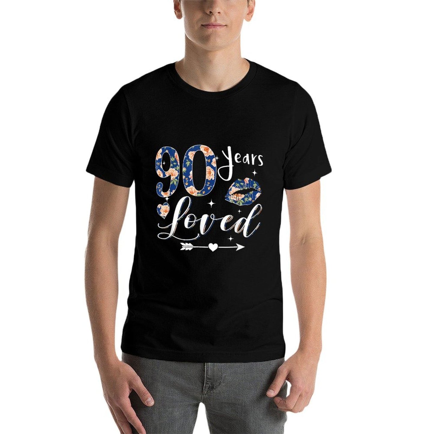 90 Years Loved Flower Mom Mother’s Day 1935 90th Birthday Breathable T-Shirt