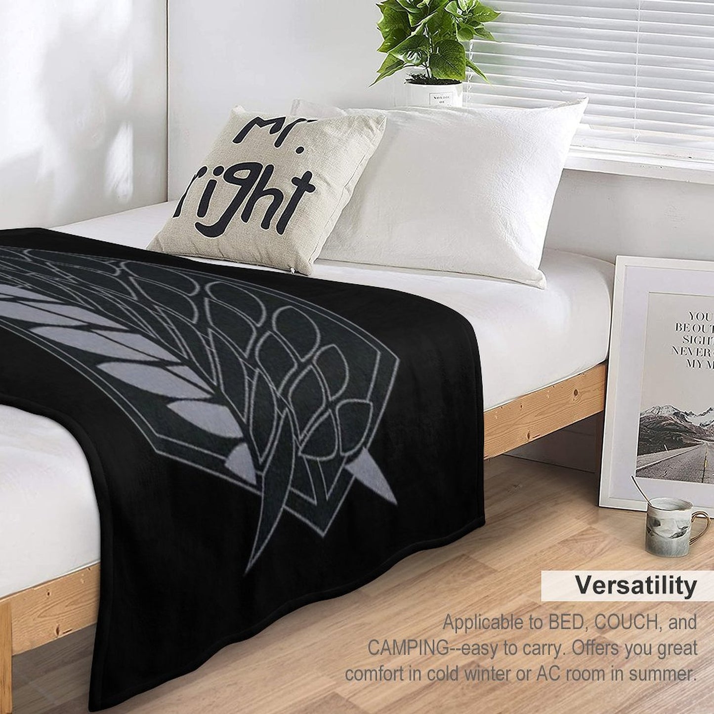 Exploration Battalion - SNK - B&W Compact Throw Blanket