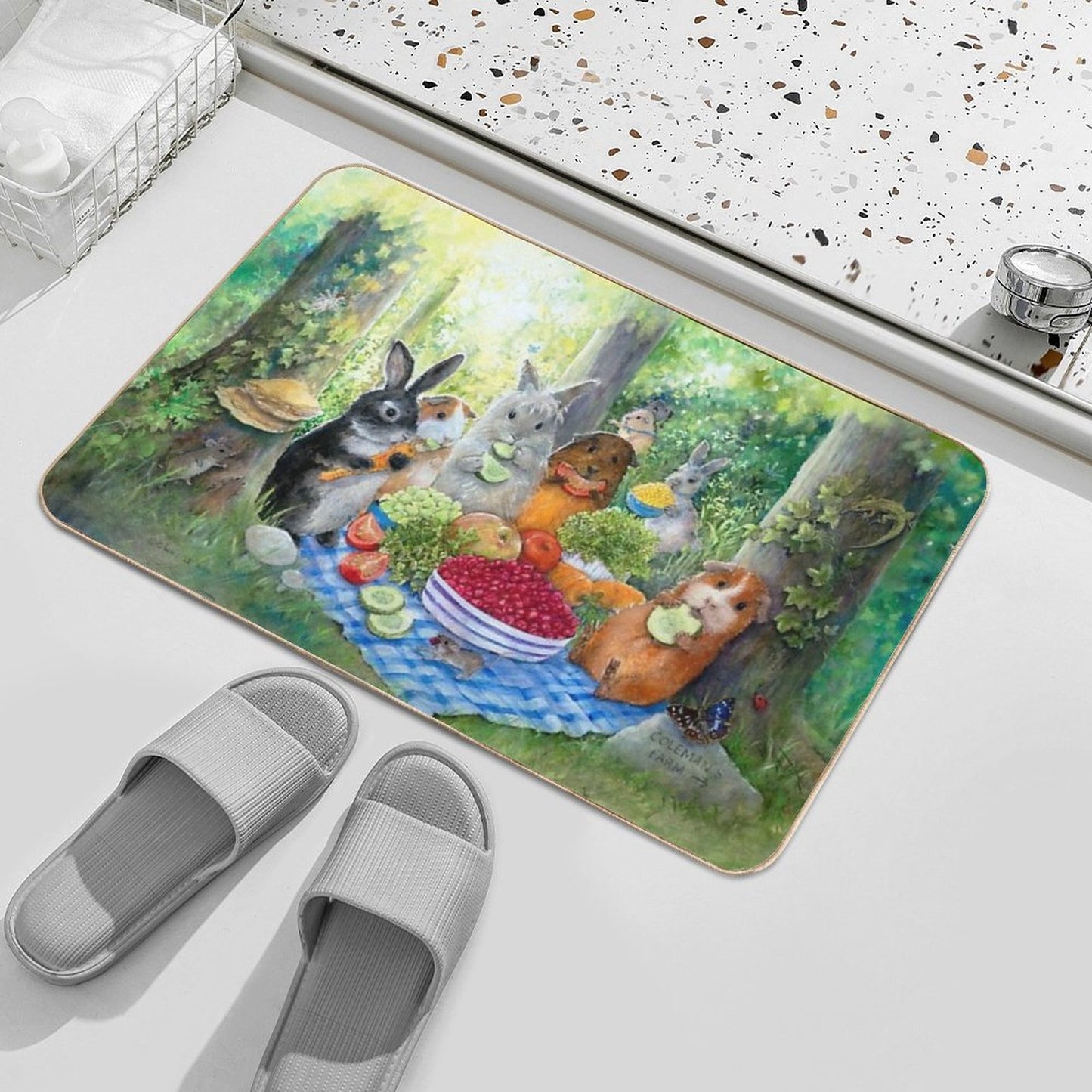Picnic at Coleman's Farm Dirt-Trapping Bath Mat