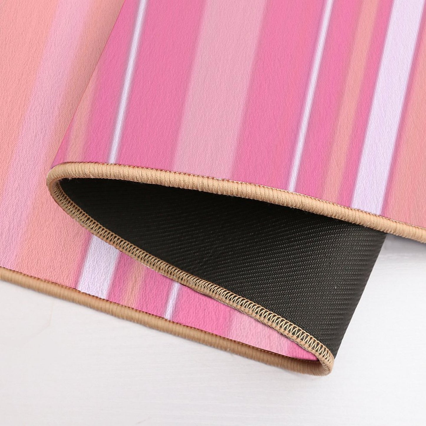 Cherry Blossom Slimming Effect Vertical Balanced Stripes Durable Bath Mat