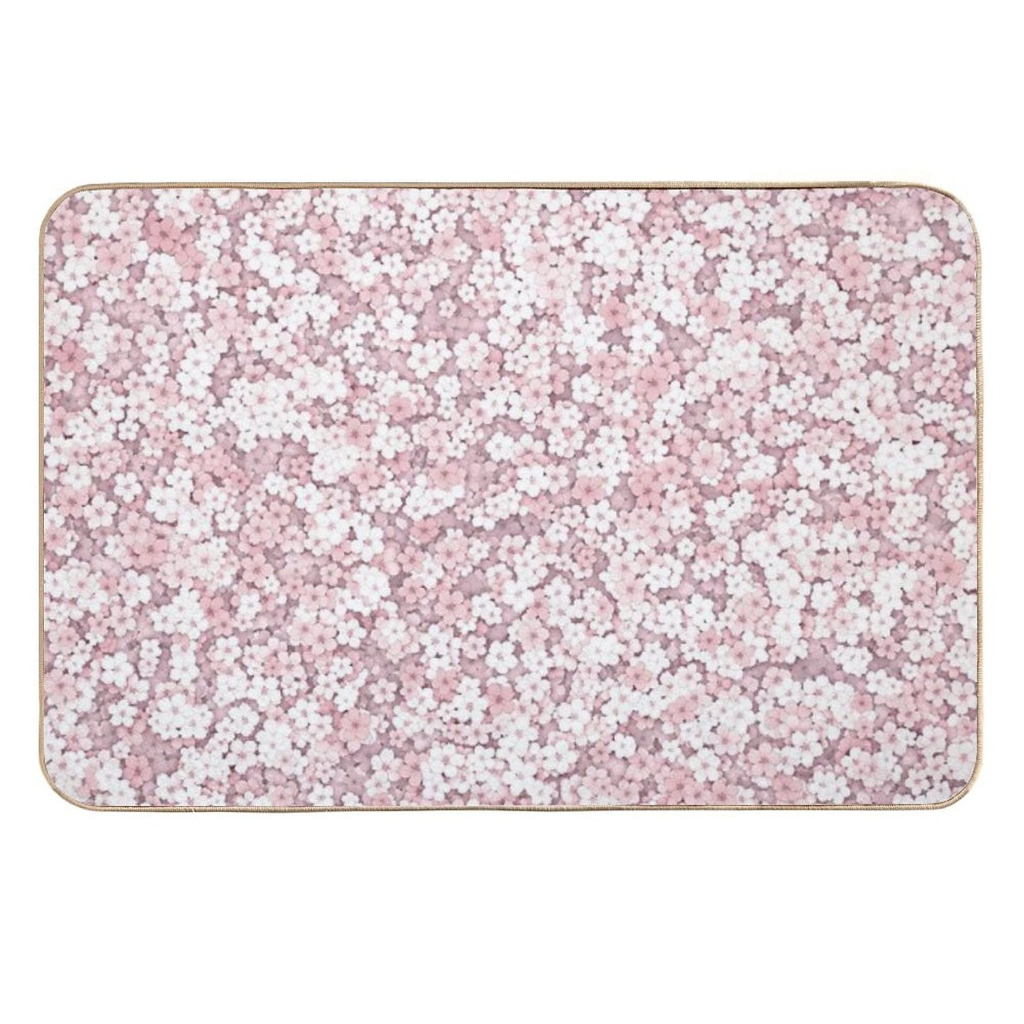 Falling White Sakura Cherry Blossom Toxin-Free Bath Mat