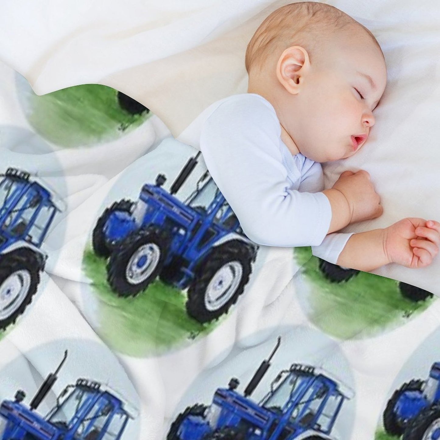Blue Classic Tractor Gift-ready Throw Blanket