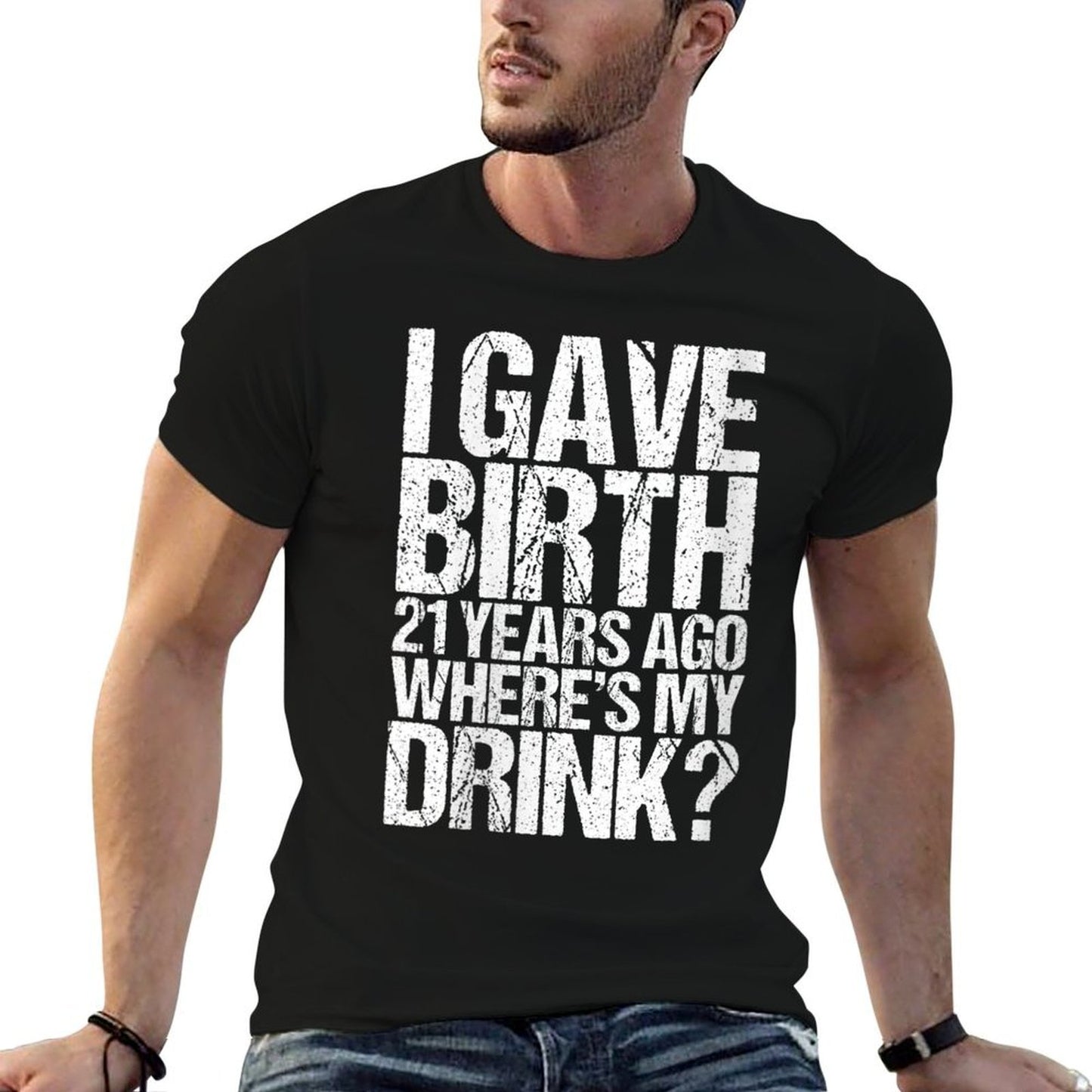 Womens 21St Birthday For Her I Gave Birth Relaxed-fit T-Shirt