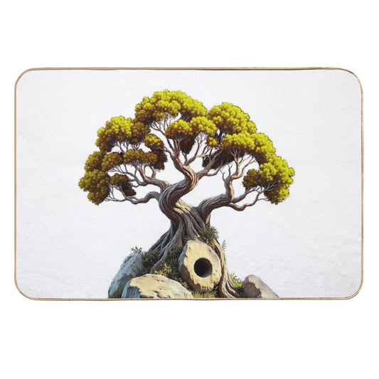Bonsai Yellow  Non-Slip Bath Mat