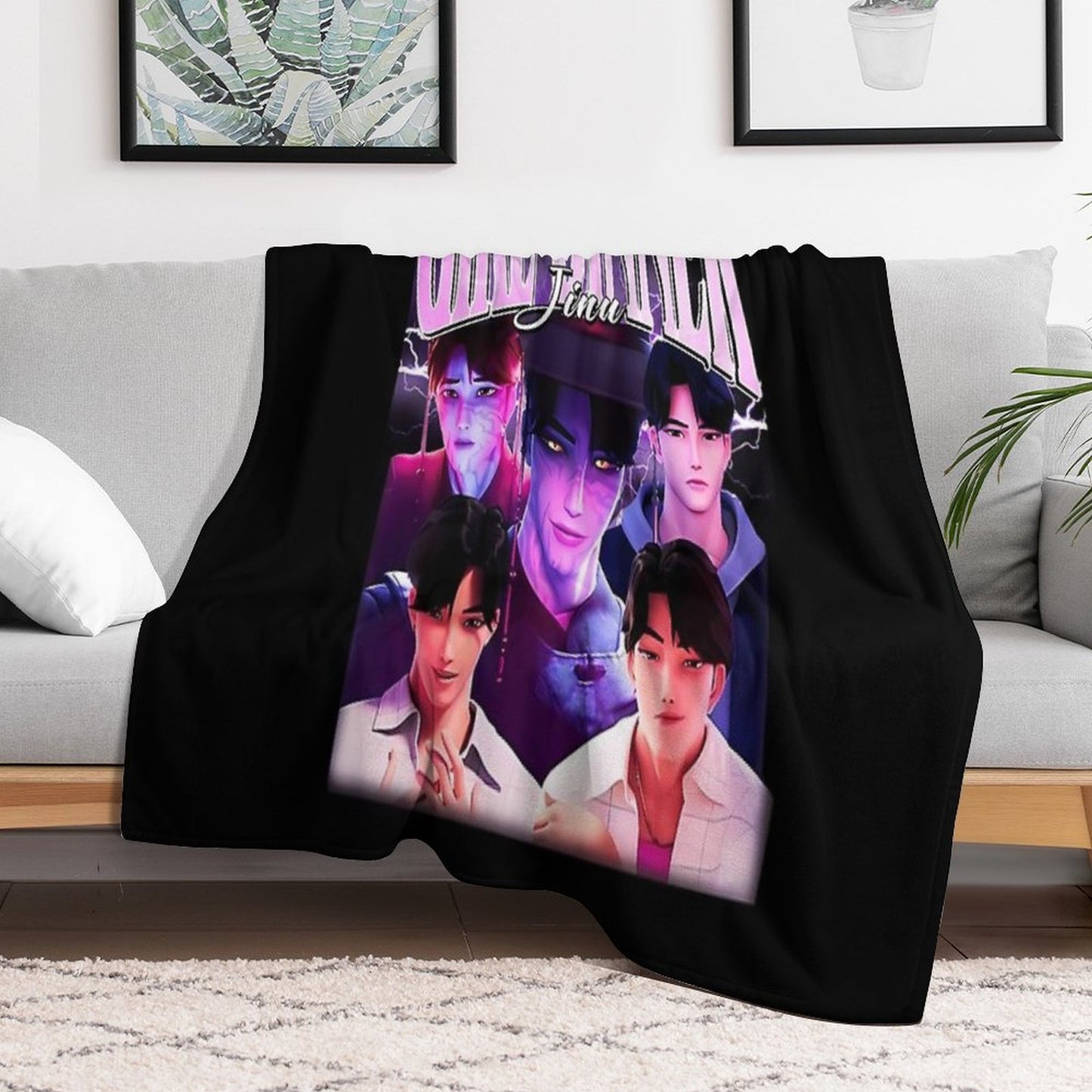 Girl Dinner Jinu Kpop Demon Hunters Villain Multi-functional Throw Blanket
