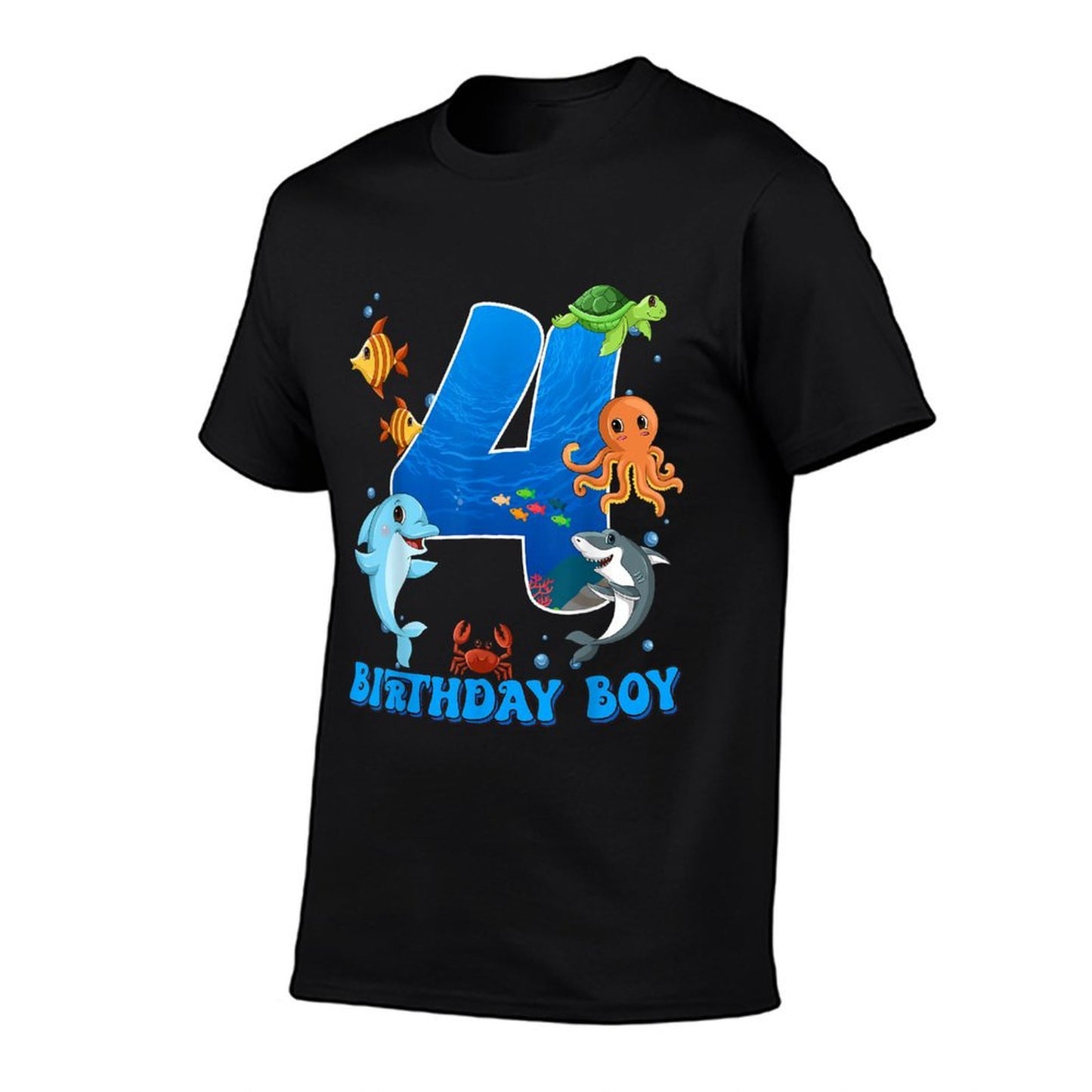 4th Birthday Party Ocean 4 Year Old Sea Fish Birthday Boy Vintage-inspired T-Shirt