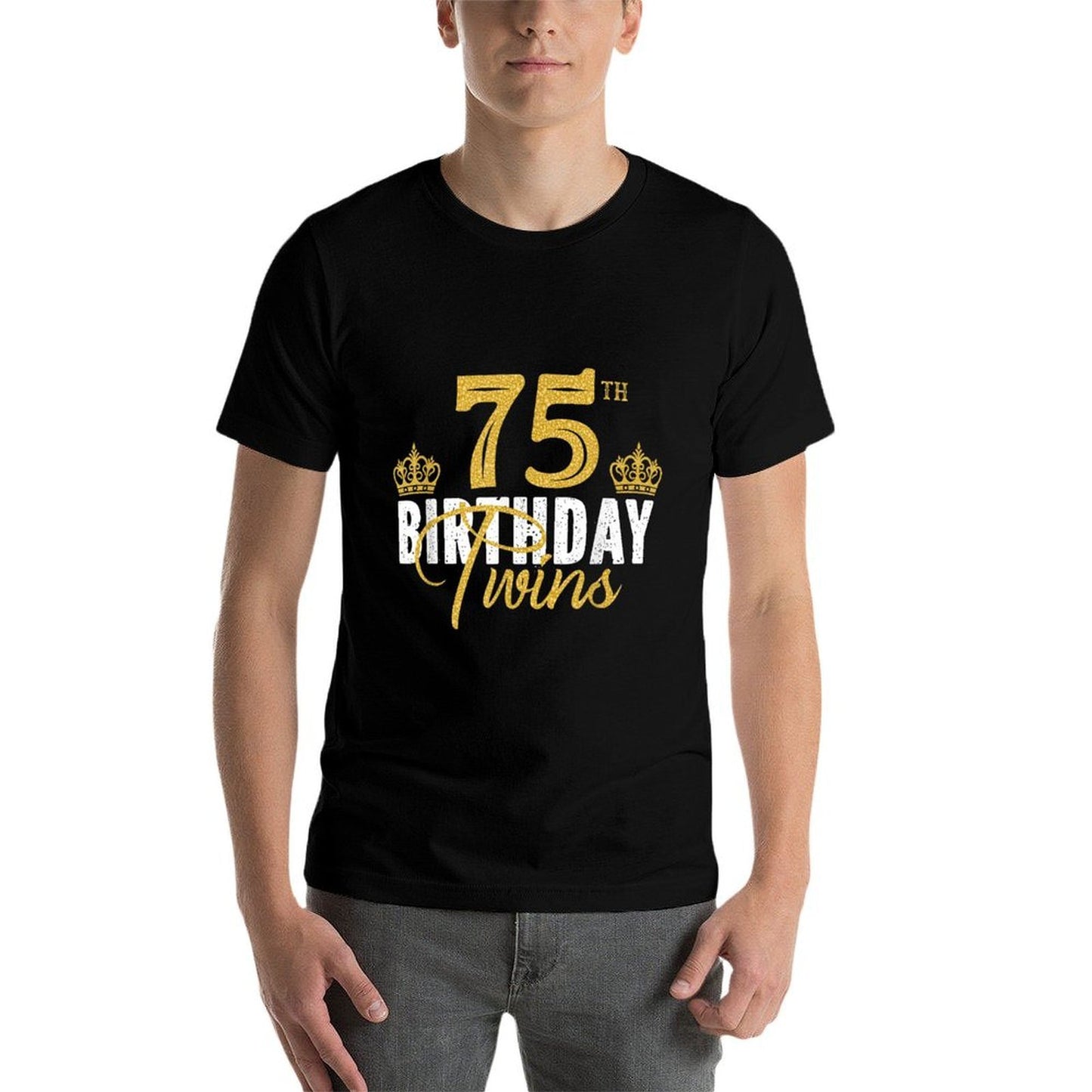 75th Birthday Twins 75 Years Old Twin Brother And Sister Soft T-Shirt