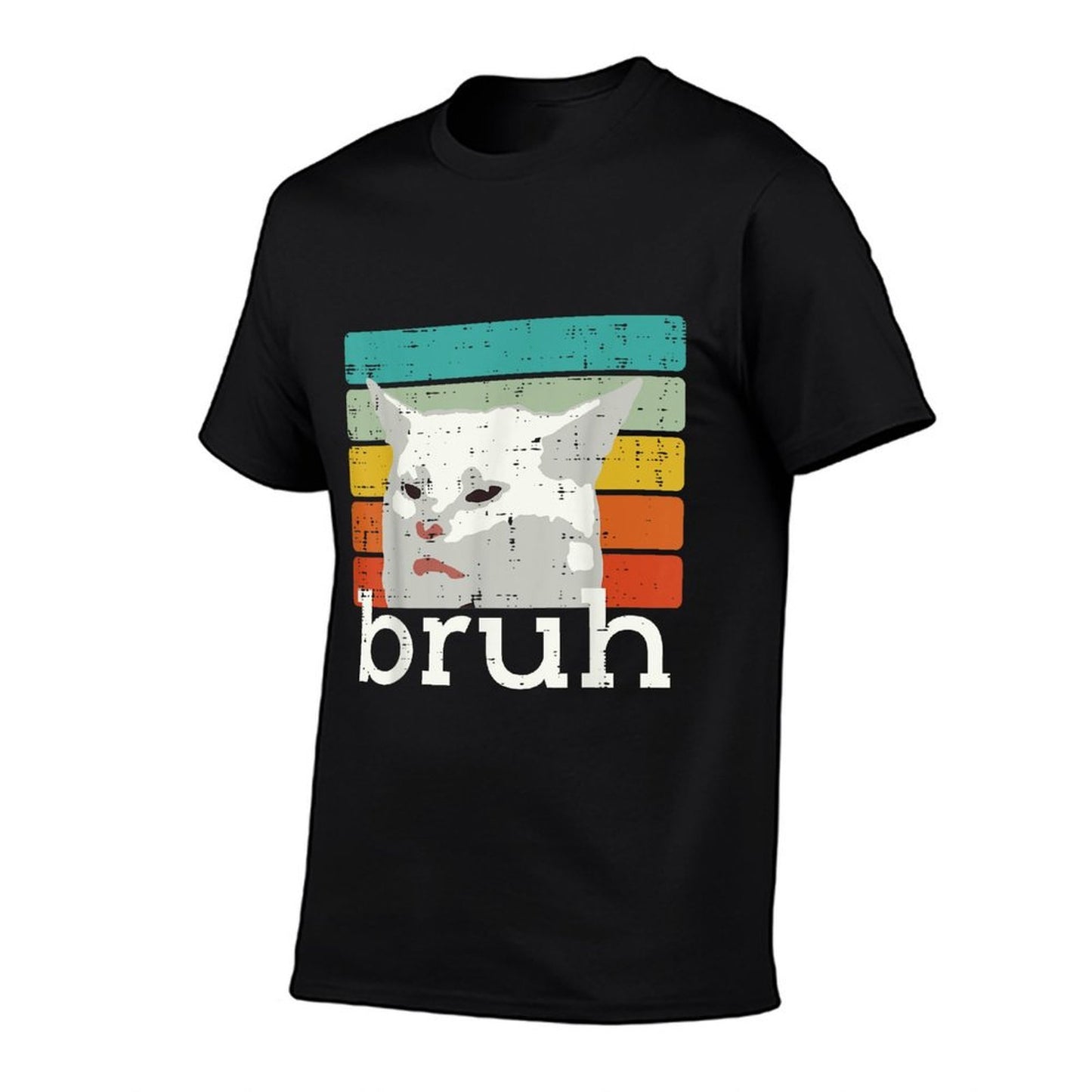 Weird Cat Meme Bruh Retro Funny Saying Boysn Men Kids Tagless Design T-Shirt