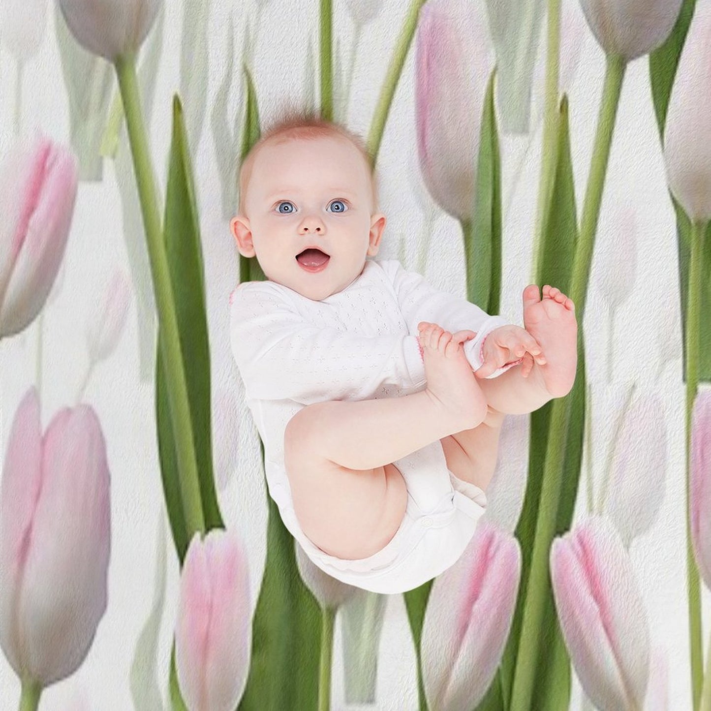 Pinky Tulips Shrink-resistant Throw Blanket
