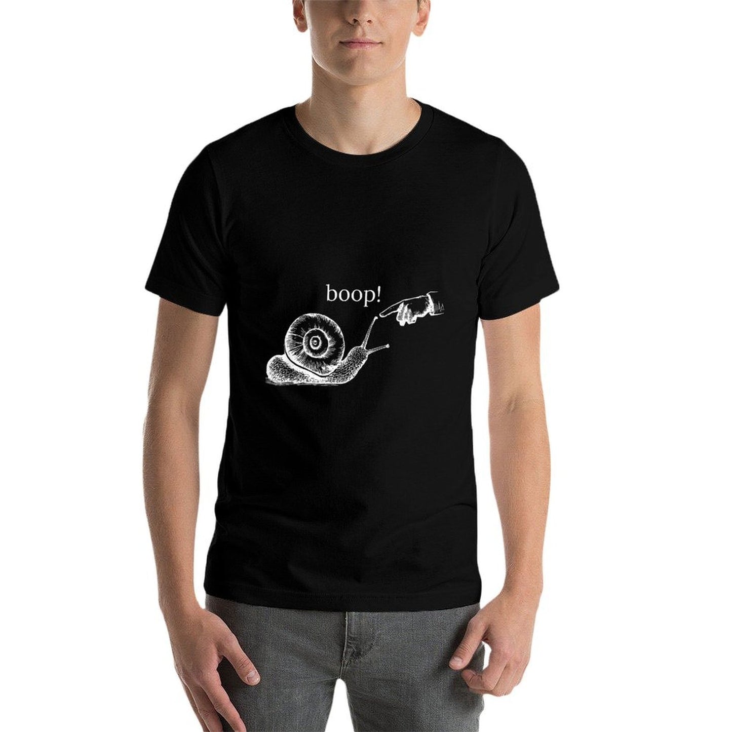 Vintage Hand Boop Snail Nature Lover Insect Snail Pet Owner Ribbed Collar T-Shirt