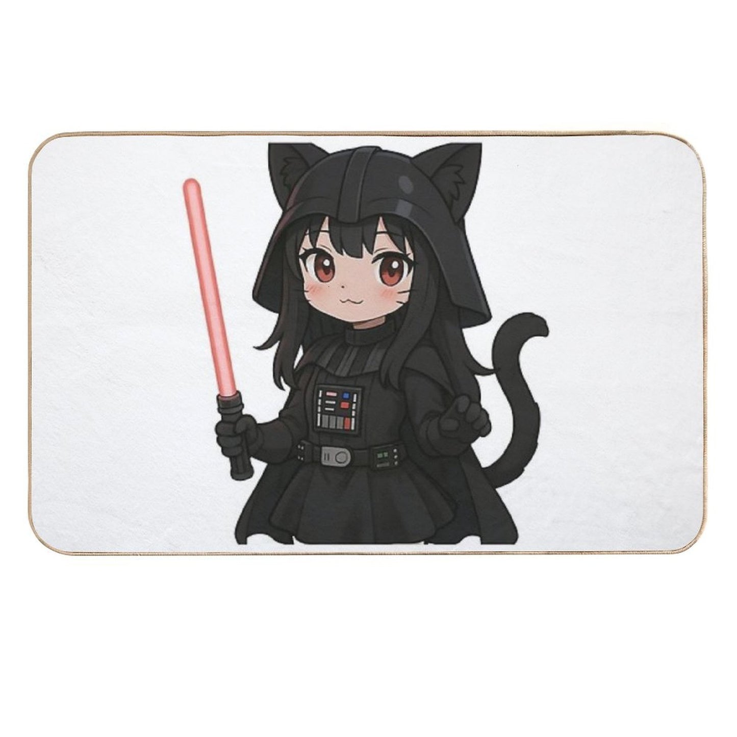 Kawaii Darth Vader Cat Girl Stain-Proof Bath Mat