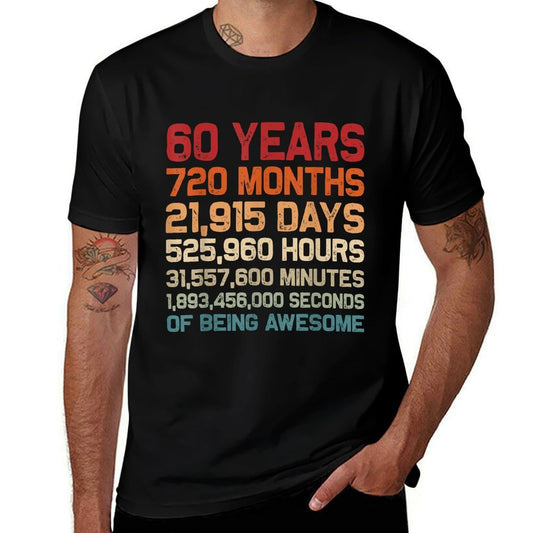60 Years of Being Awesome Retro Vintage Funny 60th Birthday  Odor-resistant T-Shirt