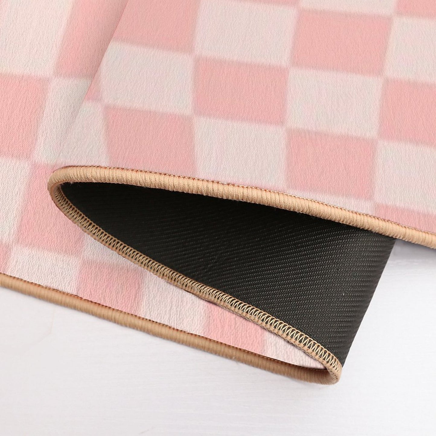Check VII - Pink Twist Non-Slip Bath Mat