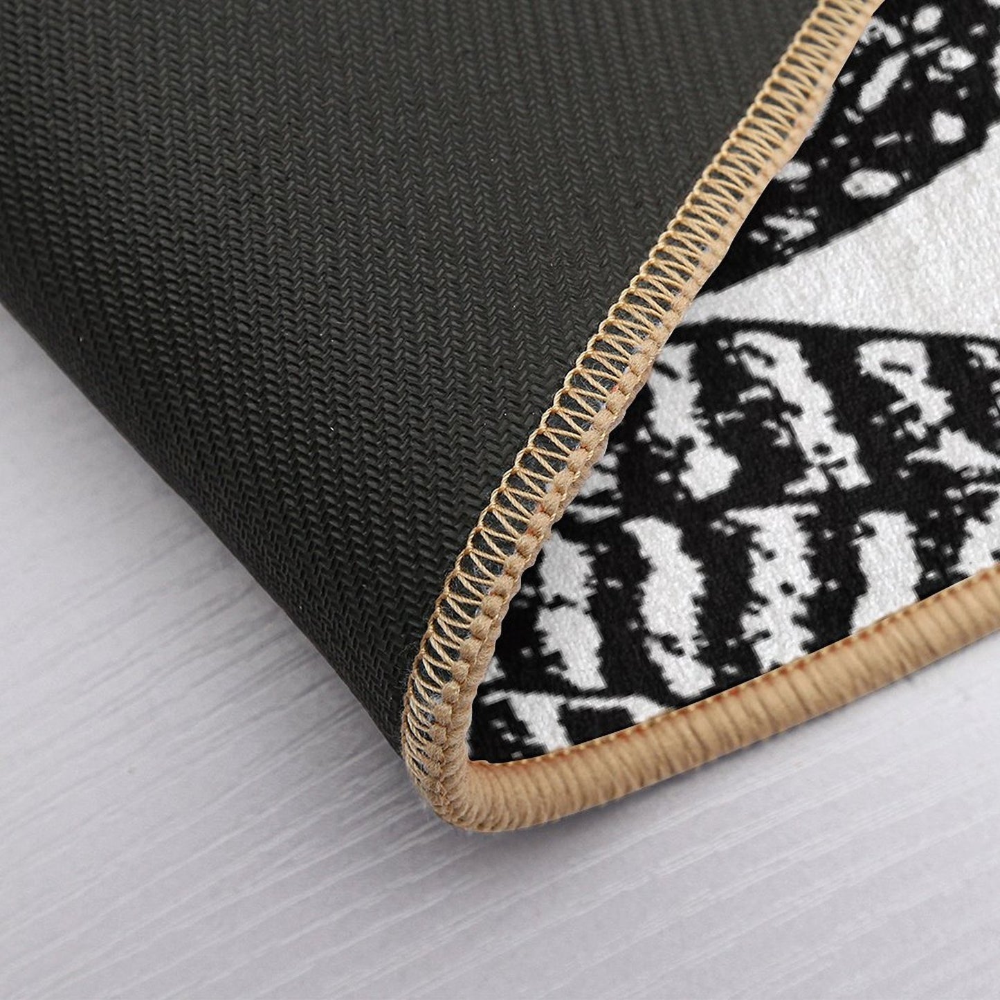 Tribal Feathers Black High-Traffic Bath Mat