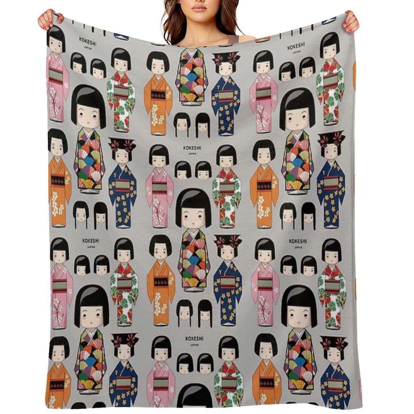 Kokeshi Doll from Japan Durable Throw Blanket