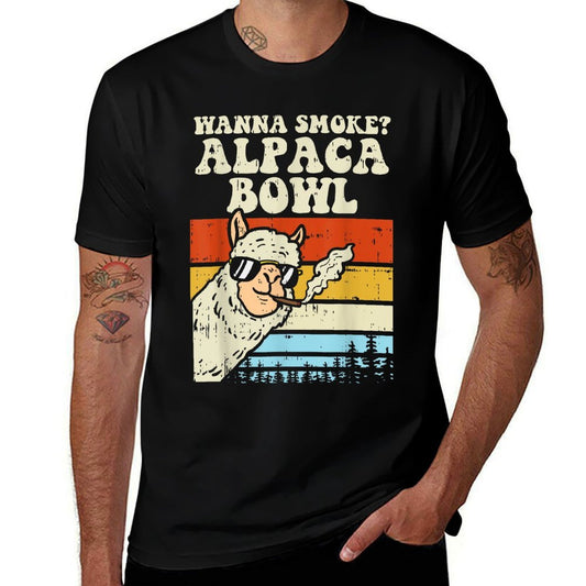 Wanna Smoke Alpaca Bowl Weed Funny Cannabis 420 Stoner Gift  Classic T-Shirt