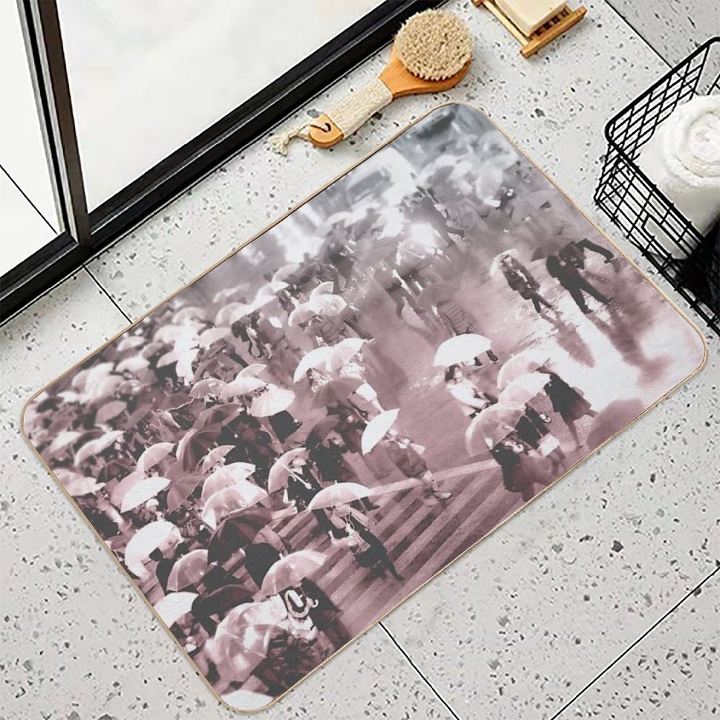 Rainy Day in Shibuya Toxin-Free Bath Mat