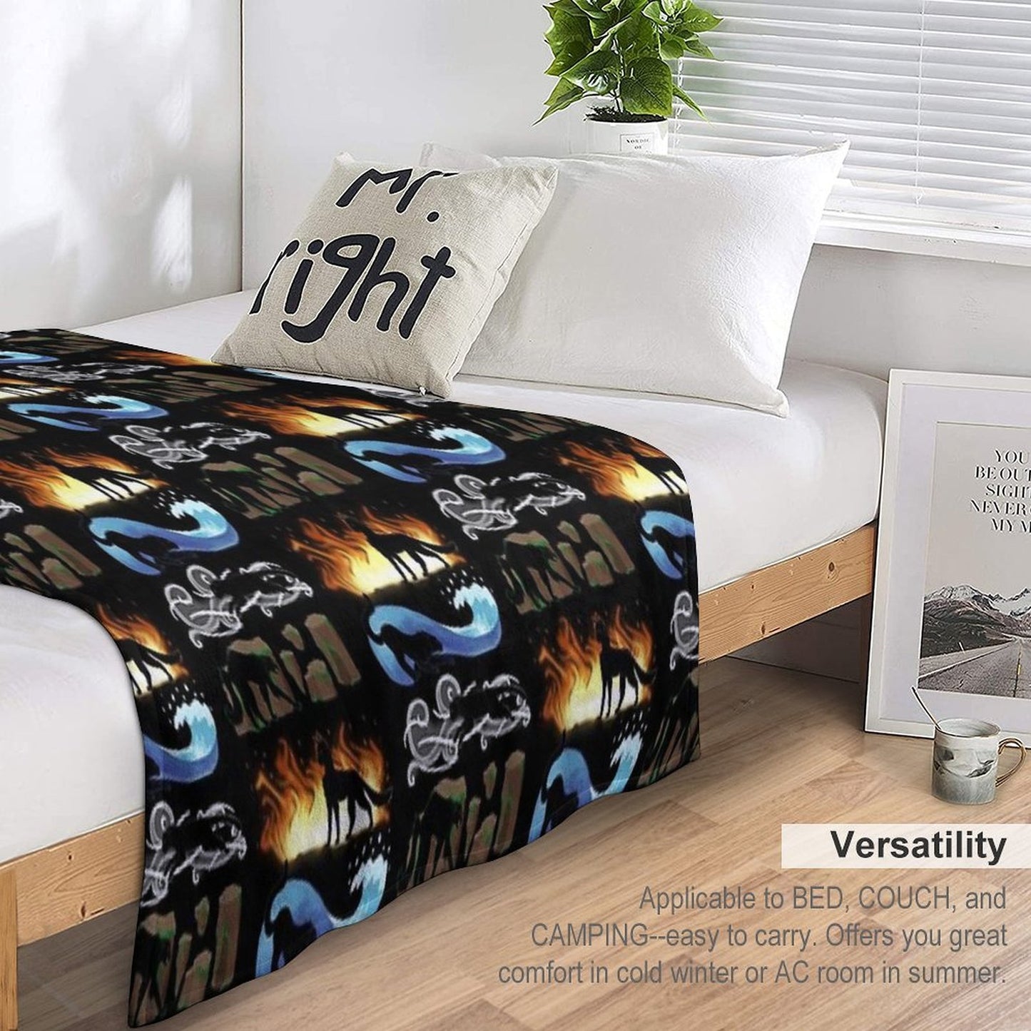 Four Elements, Four Cats Multi-functional Throw Blanket