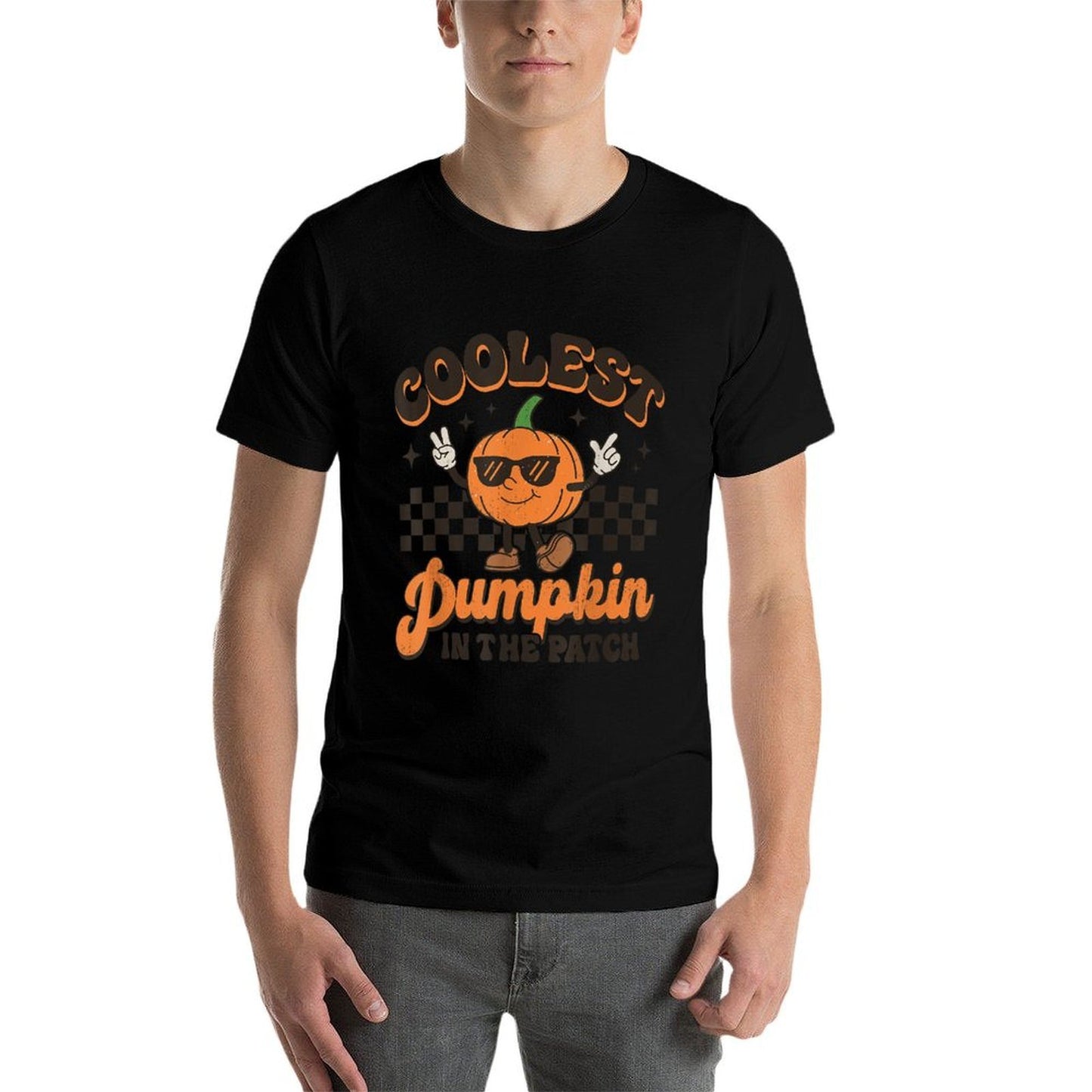 Groovy Coolest Pumpkin In The Patch Halloween For Boys Kids Stretchy T-Shirt