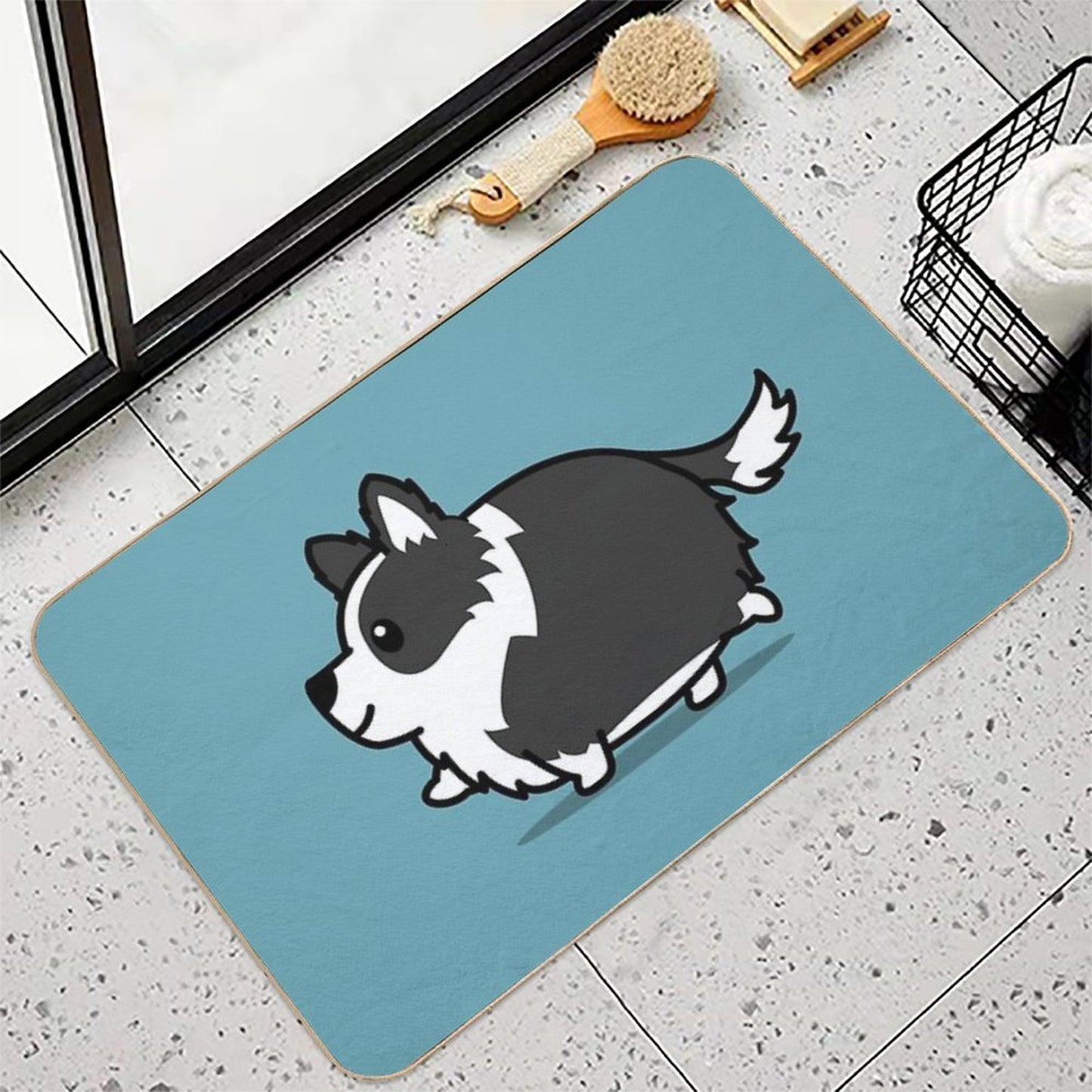 Cute Border Collie Durable Bath Mat