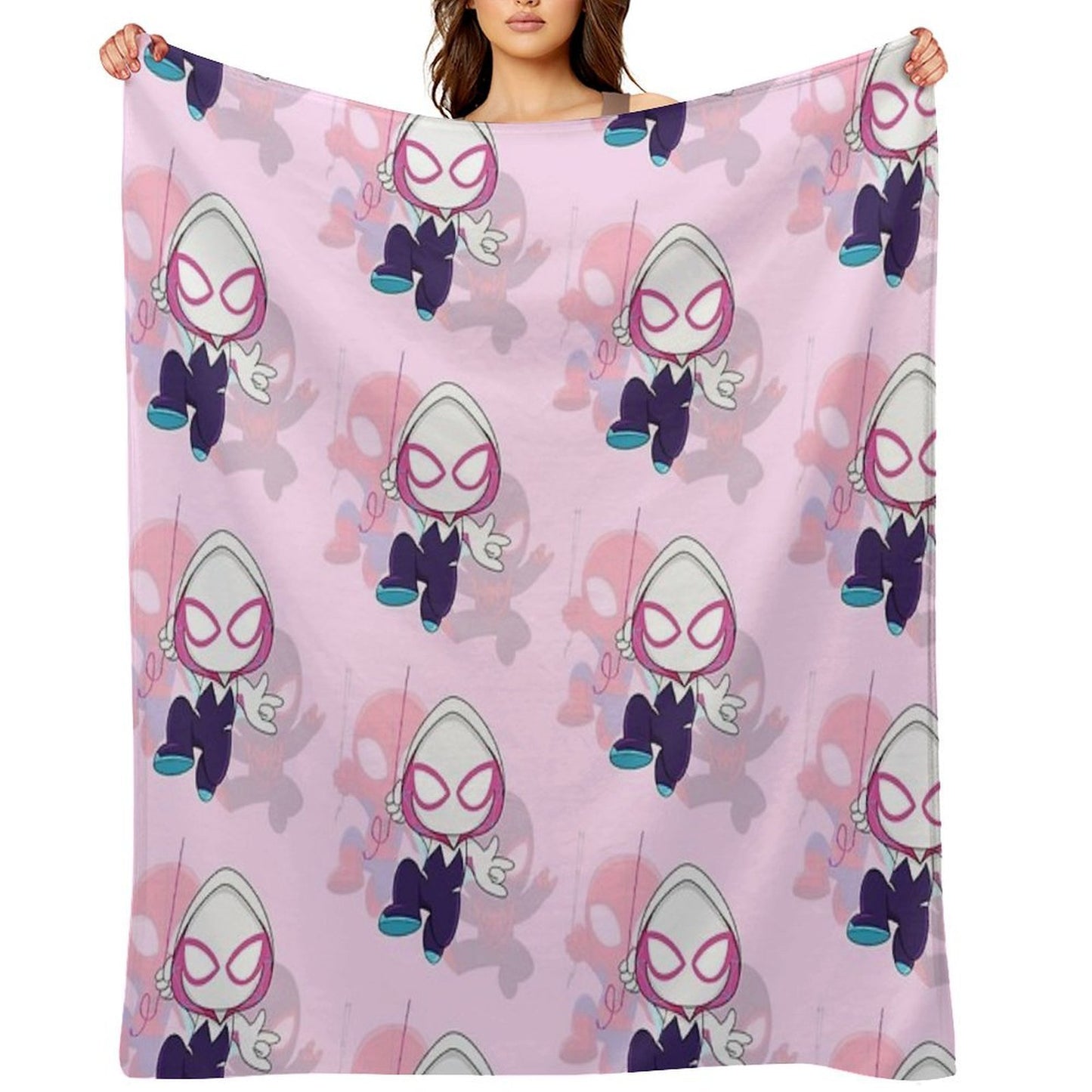 Cartoon Spider Ghost, Cute Baby Spidey Girl, Grl Pwr, Cartoon Ghost Premium Throw Blanket