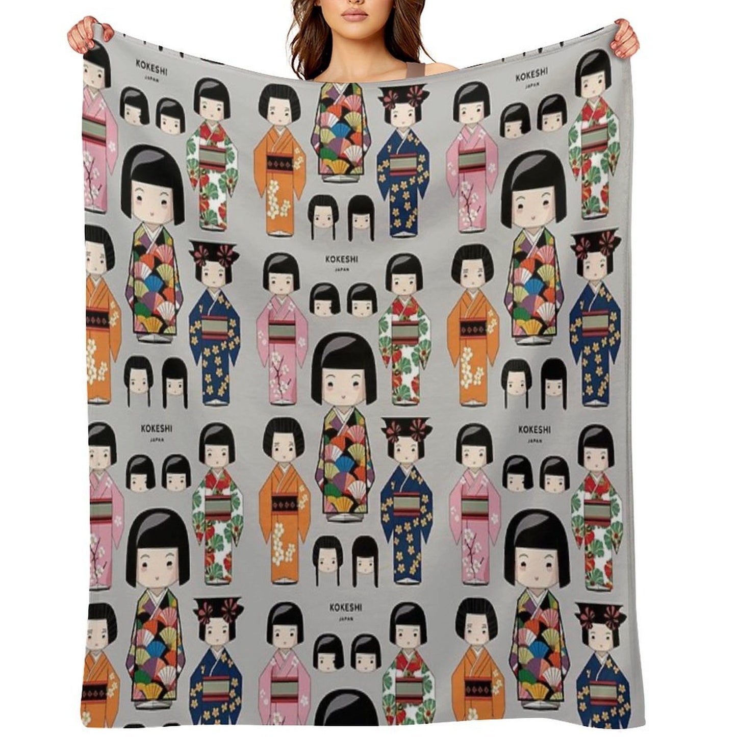 Kokeshi Doll from Japan Durable Throw Blanket