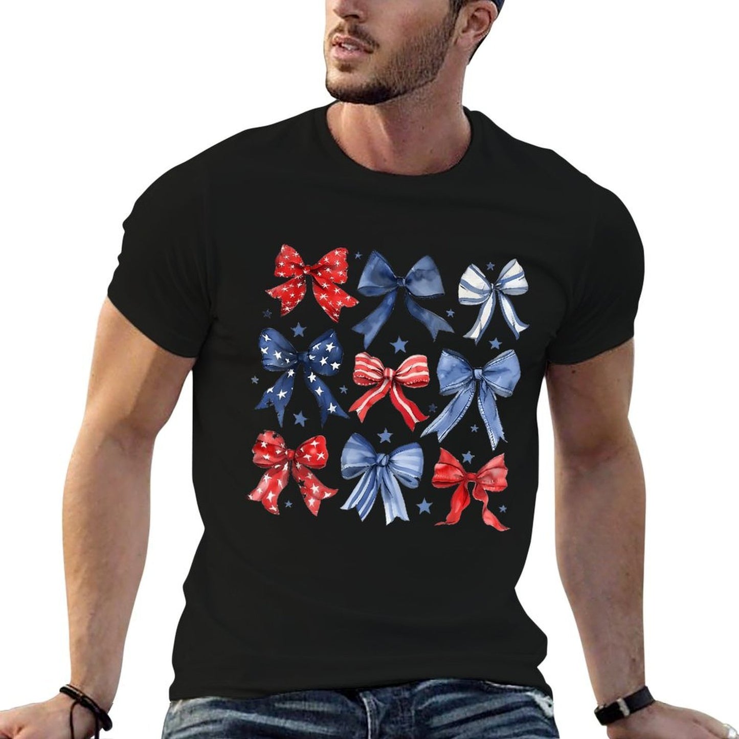 4th Of July America Patriotic Bow Ribbon Breathable T-Shirt