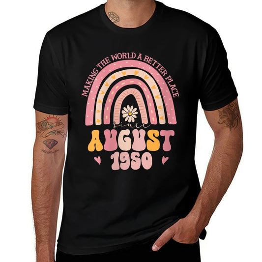 Womens Turning 75 Retro August 1950 75th Birthday for Women  Moisture-wicking T-Shirt