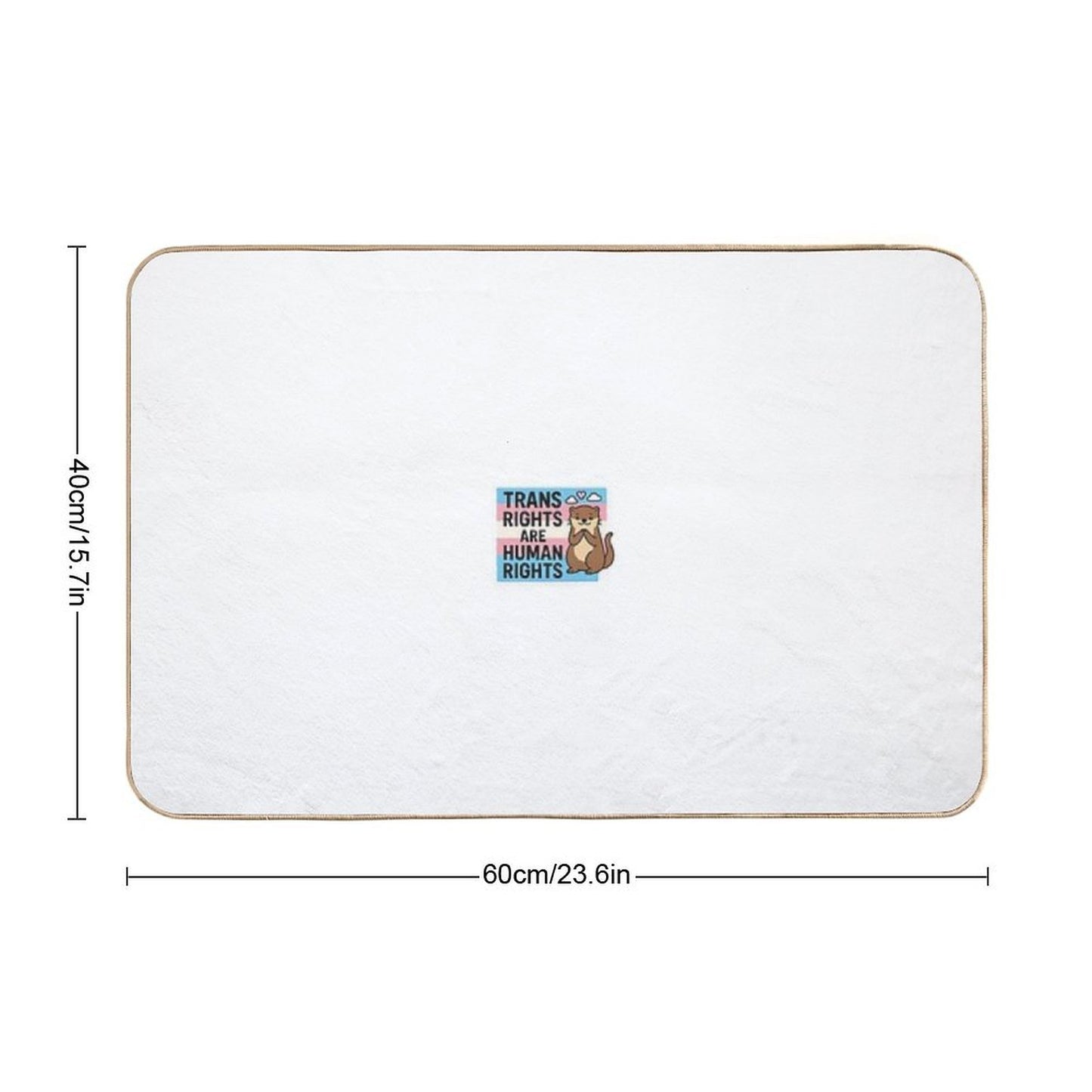 Trans Rights Are Human Rights – Otter Pride Sticker Non-Slip Bath Mat
