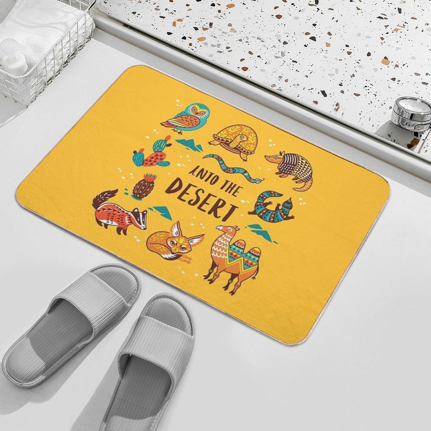 Desert Animals Fade-Resistant Bath Mat
