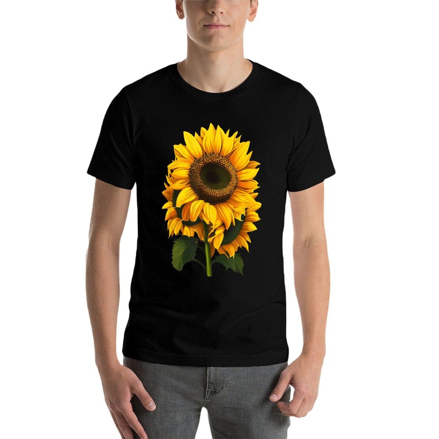 Yellow Sunflower Floral Watercolor Positivity Eco-friendly Material T-Shirt