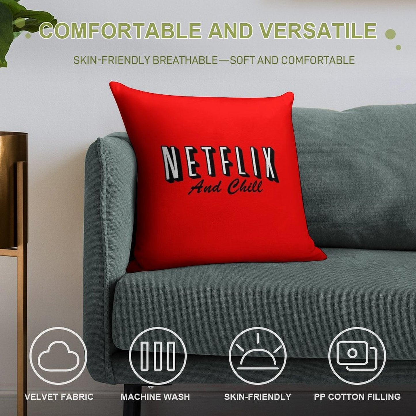 Netflix And Chill Soft Home Decor Throw Pillow