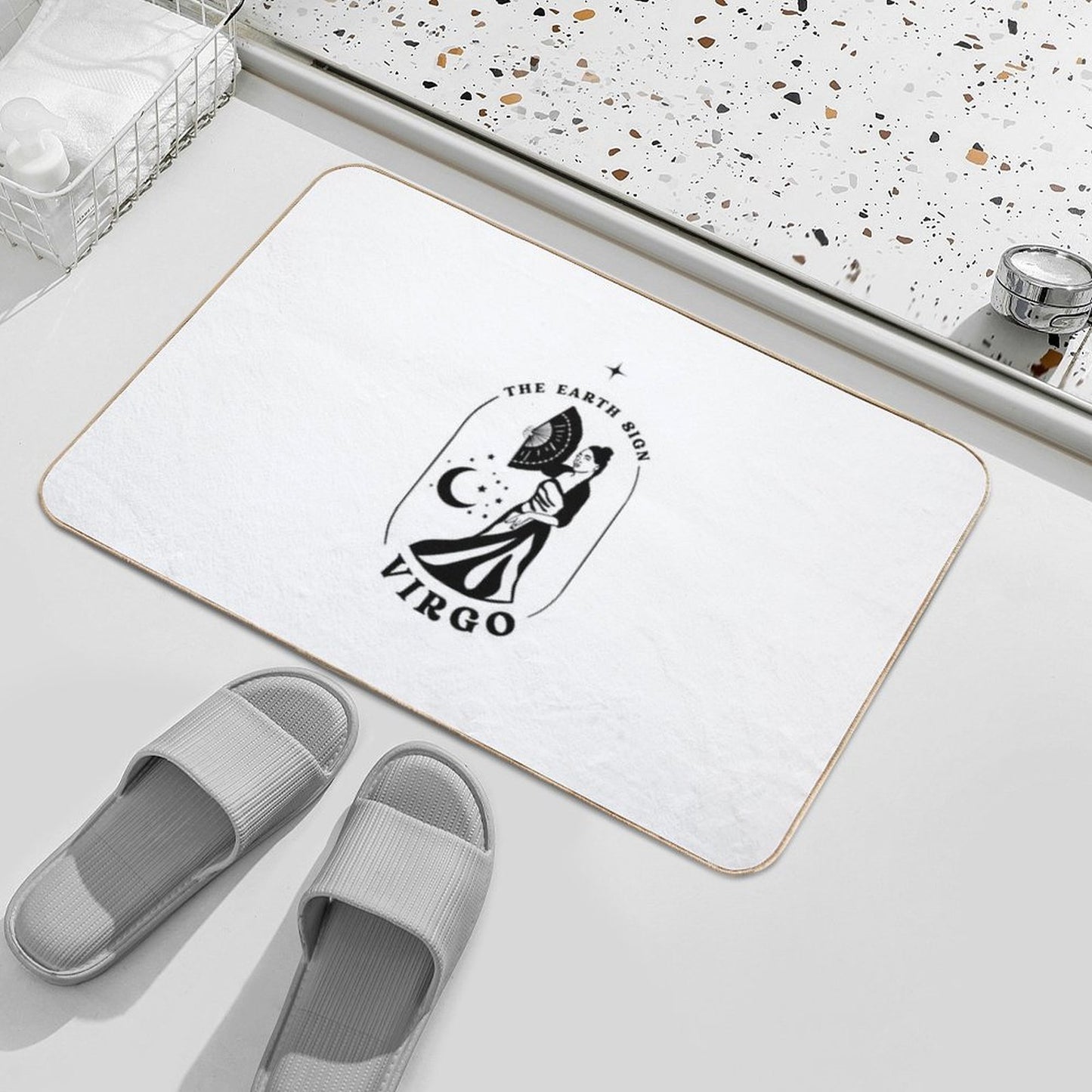 Virgo Simple Black Art Long-Lasting Bath Mat
