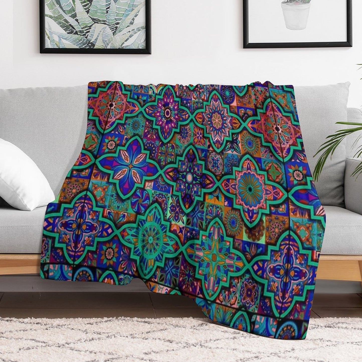 Native Boho Design Anti-pilling Throw Blanket