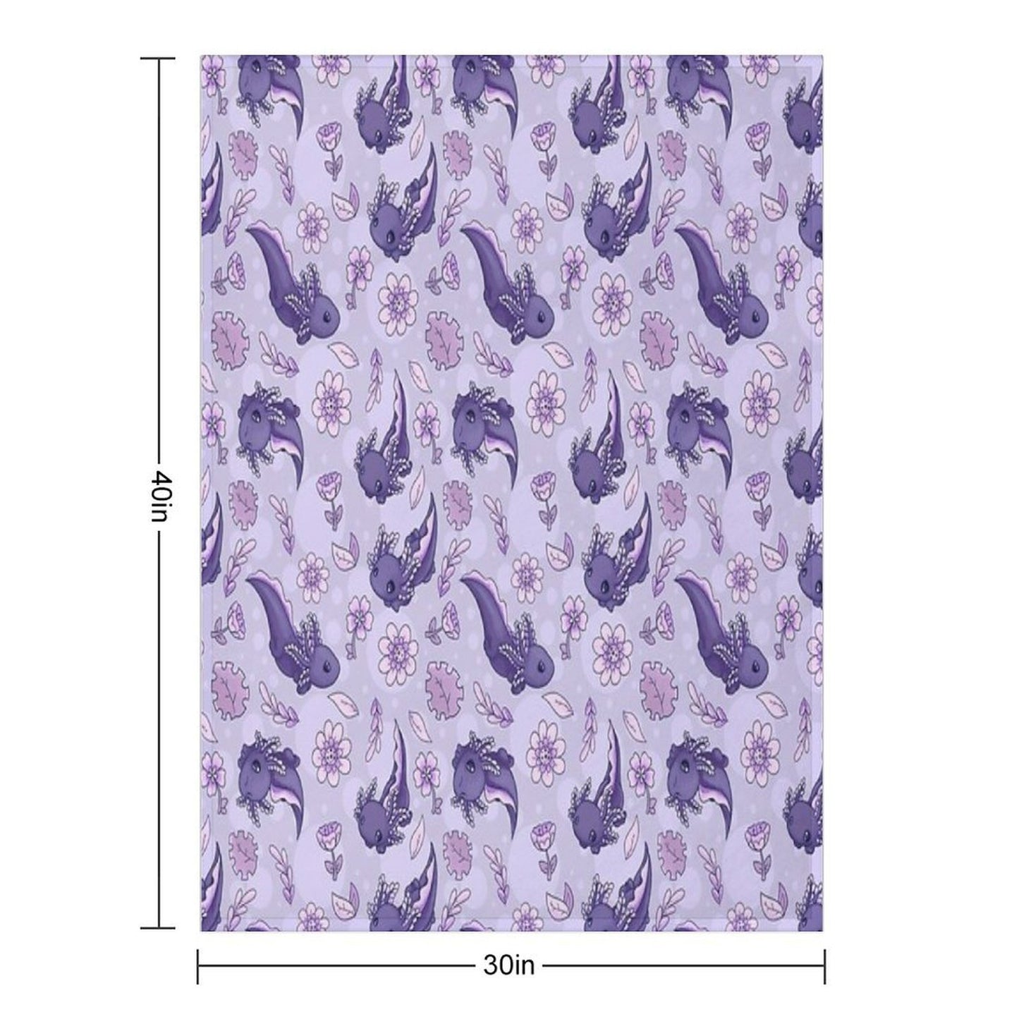 Floral Speckled Axolotl Pattern - Winter Edition Multi-functional Throw Blanket