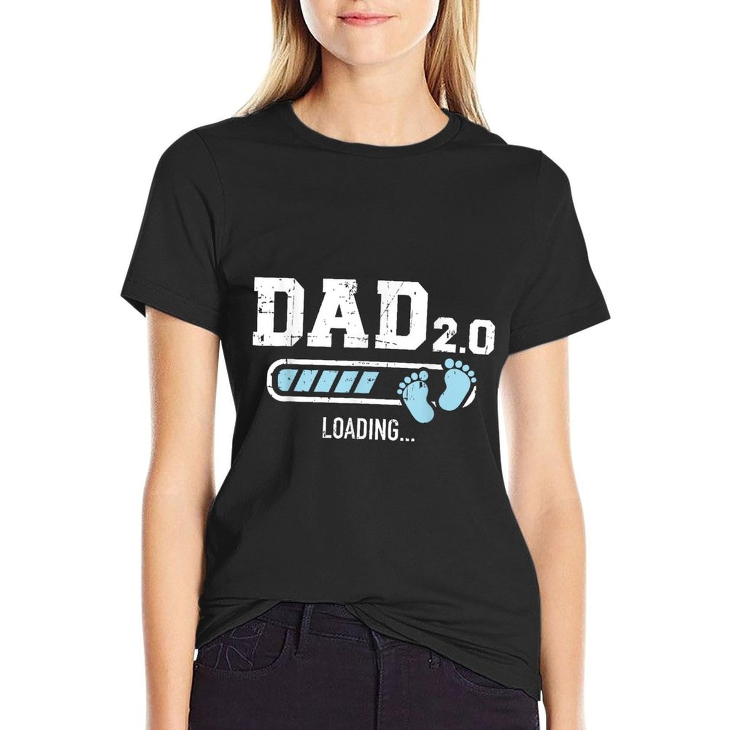 2nd Second Time Dad Loading Bar Baby Announcement Slim-fit Cut T-Shirt