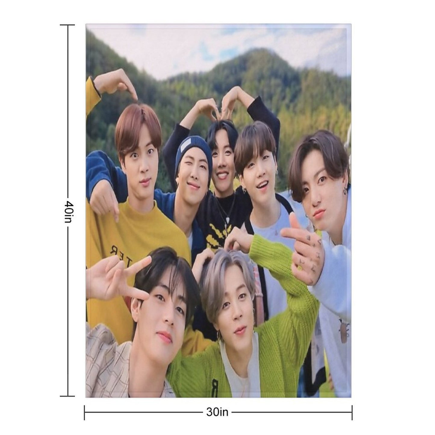 BTS Ot7 Festa Travel-friendly Throw Blanket